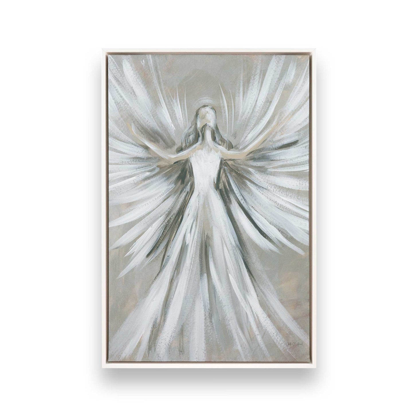 [Color:Opaque White], Picture of art in a White frame