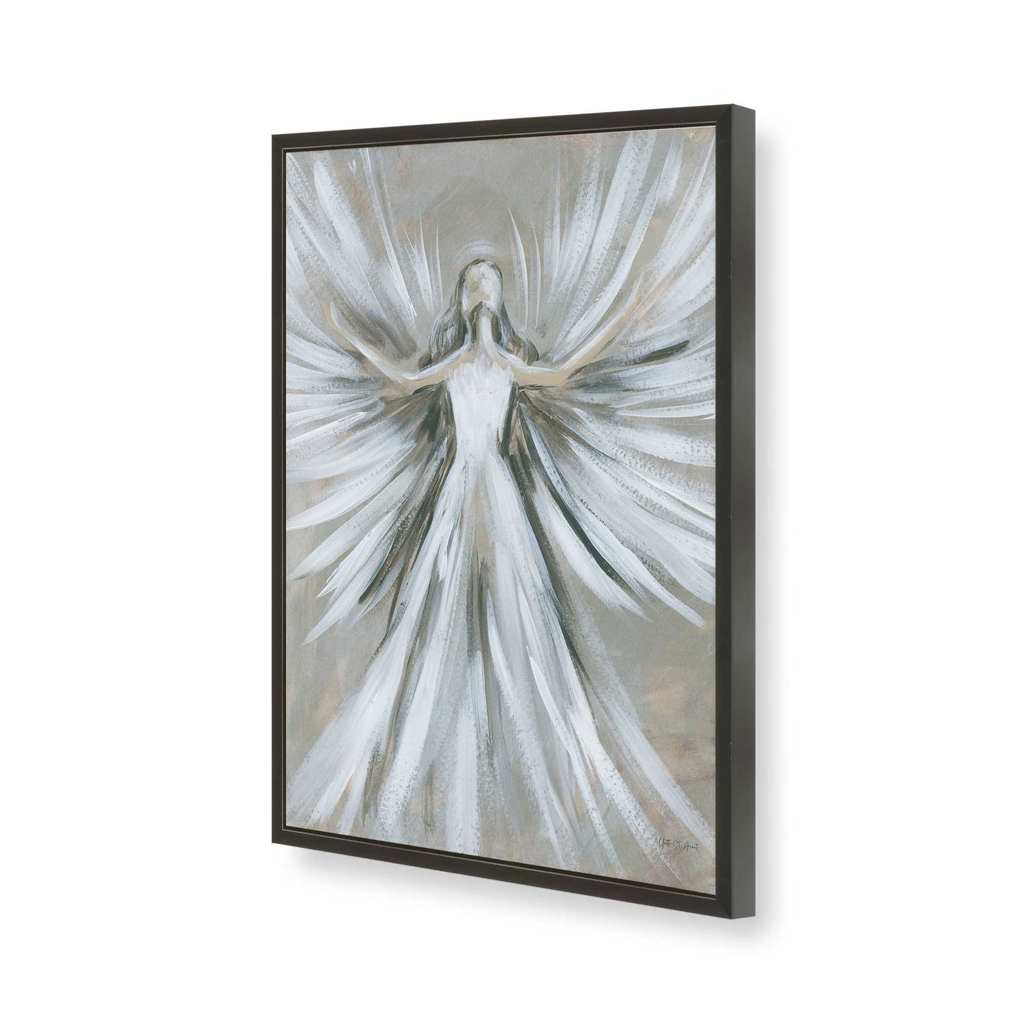 [Color:Satin Black], Picture of art in a Satin Black frame of the corner