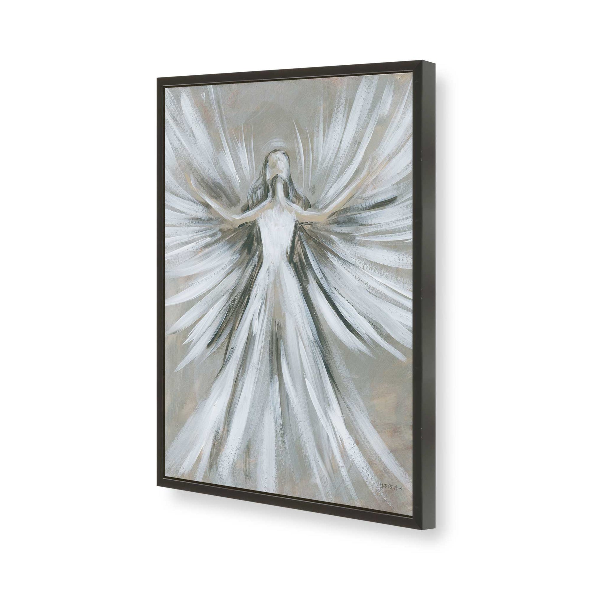 [Color:Satin Black], Picture of art in a Satin Black frame of the corner