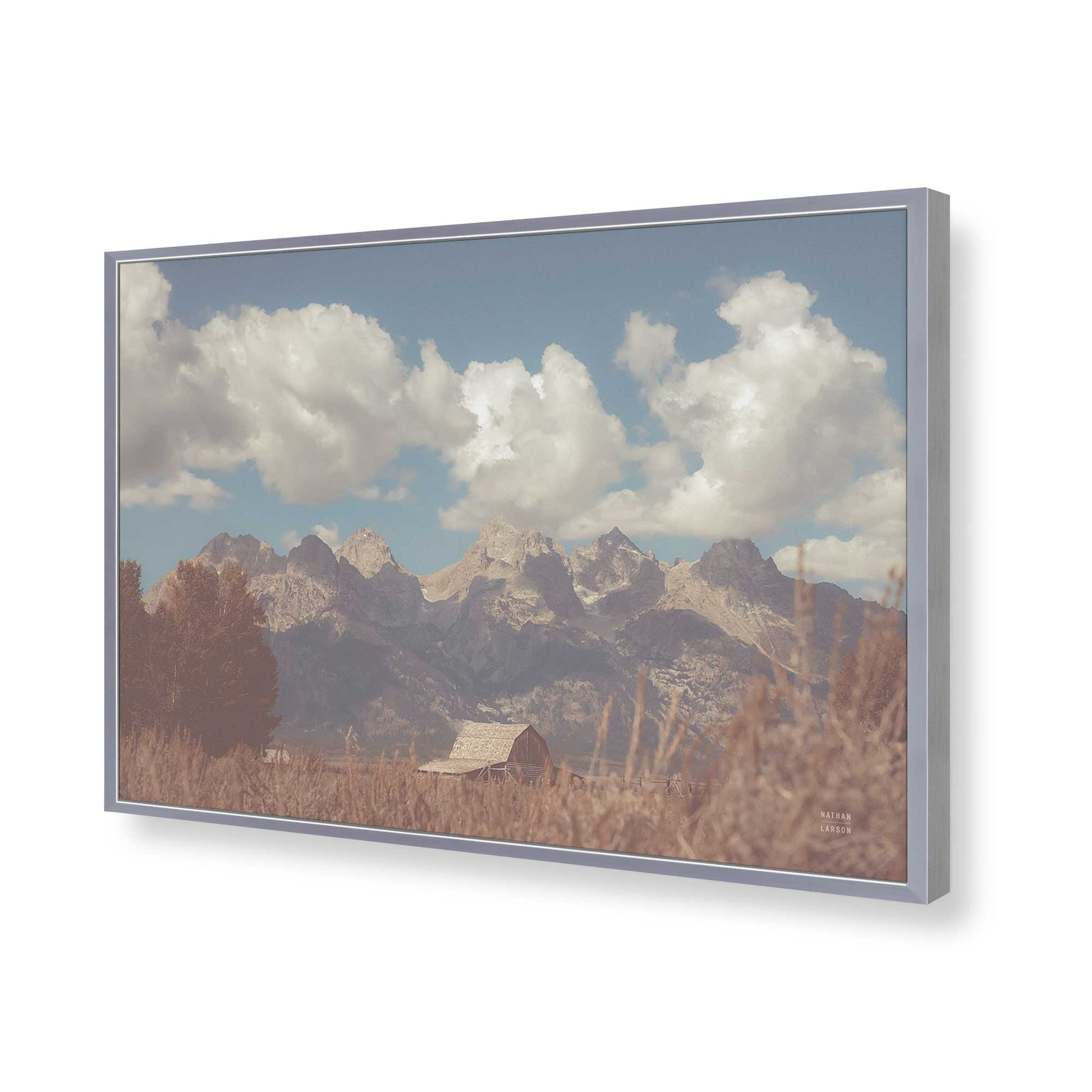 [Color:Polished Chrome], Picture of art in a Polished Chrome frame of the corner