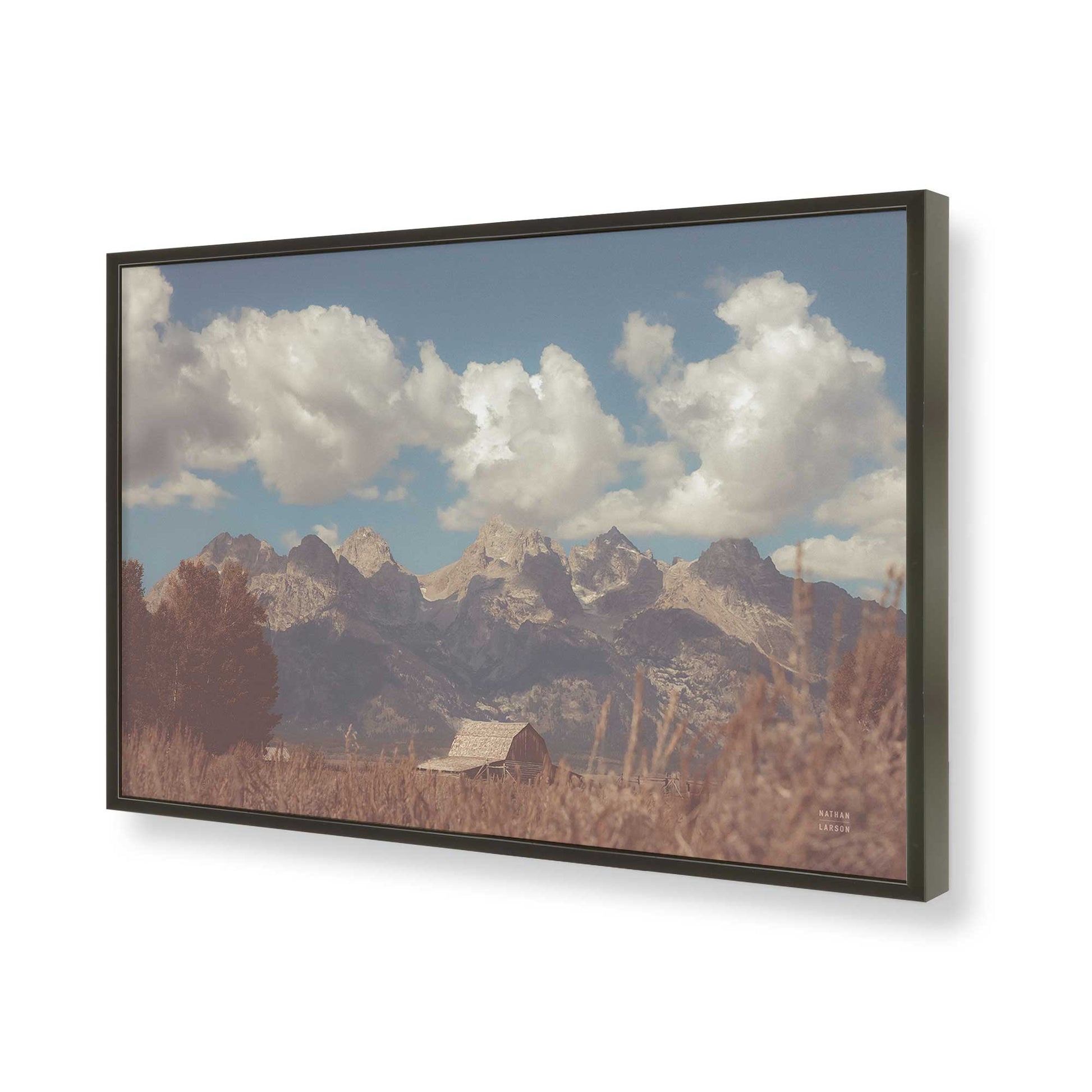 [Color:Satin Black], Picture of art in a Satin Black frame of the corner