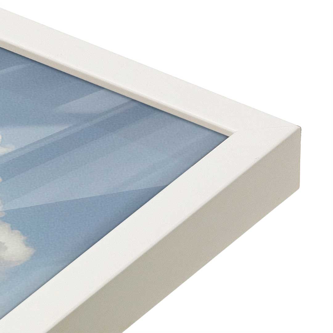 [Color:Opaque White], Picture of art in a Opaque White frame at an angle