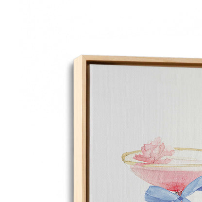 [Color:American Maple], Picture of art in a American Maple frame at an angle