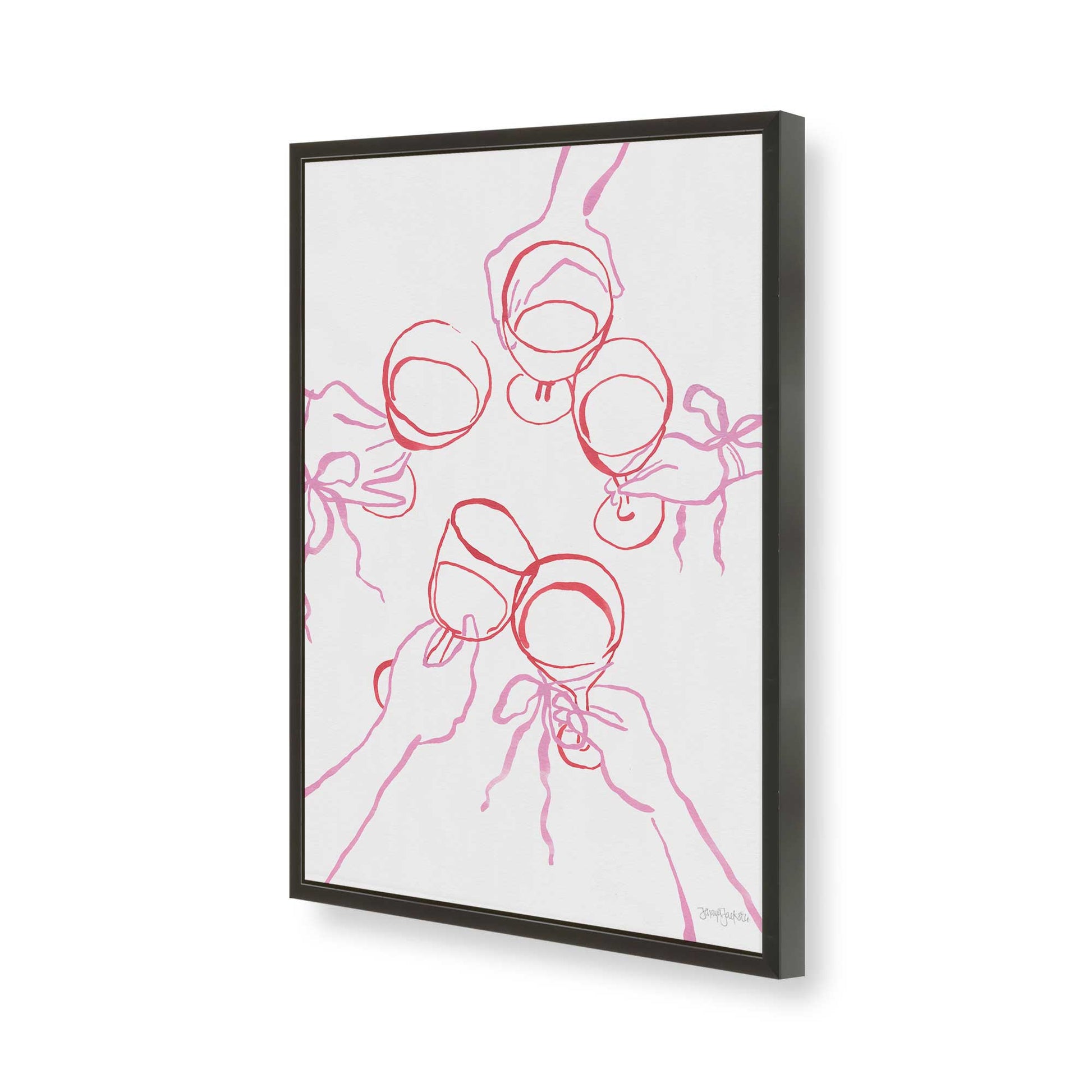 [Color:Satin Black], Picture of art in a Satin Black frame of the corner