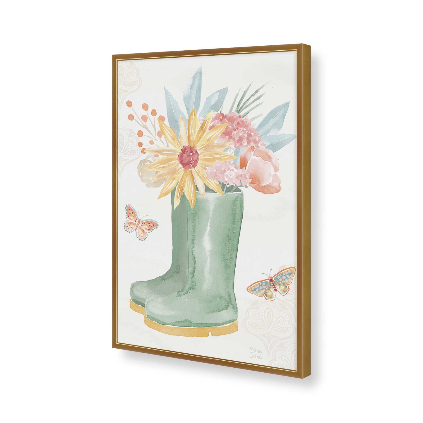 [Color:Polished Gold], Picture of art in a Polished Gold frame of the corner