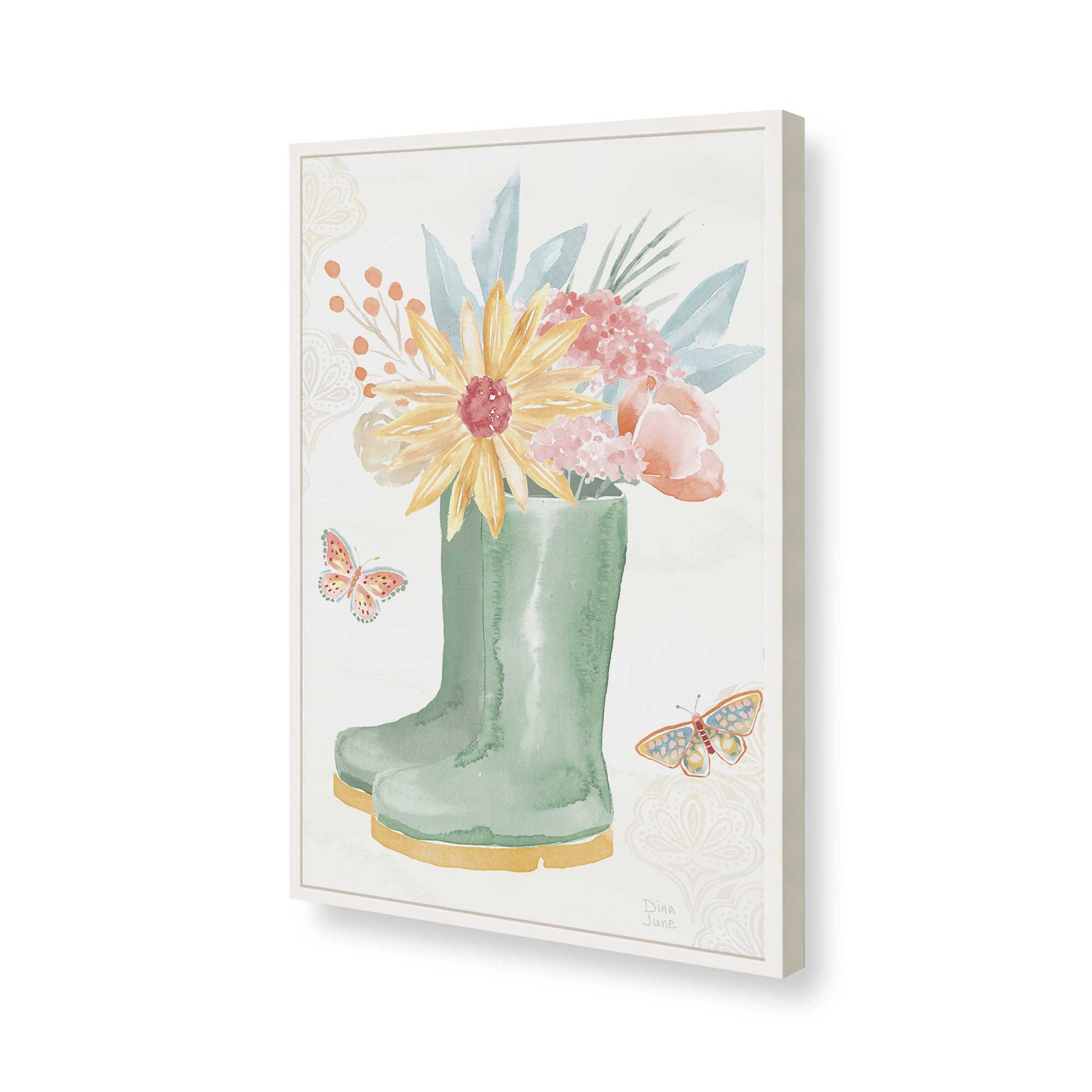 [Color:Opaque White], Picture of art in a Opaque White frame of the corner