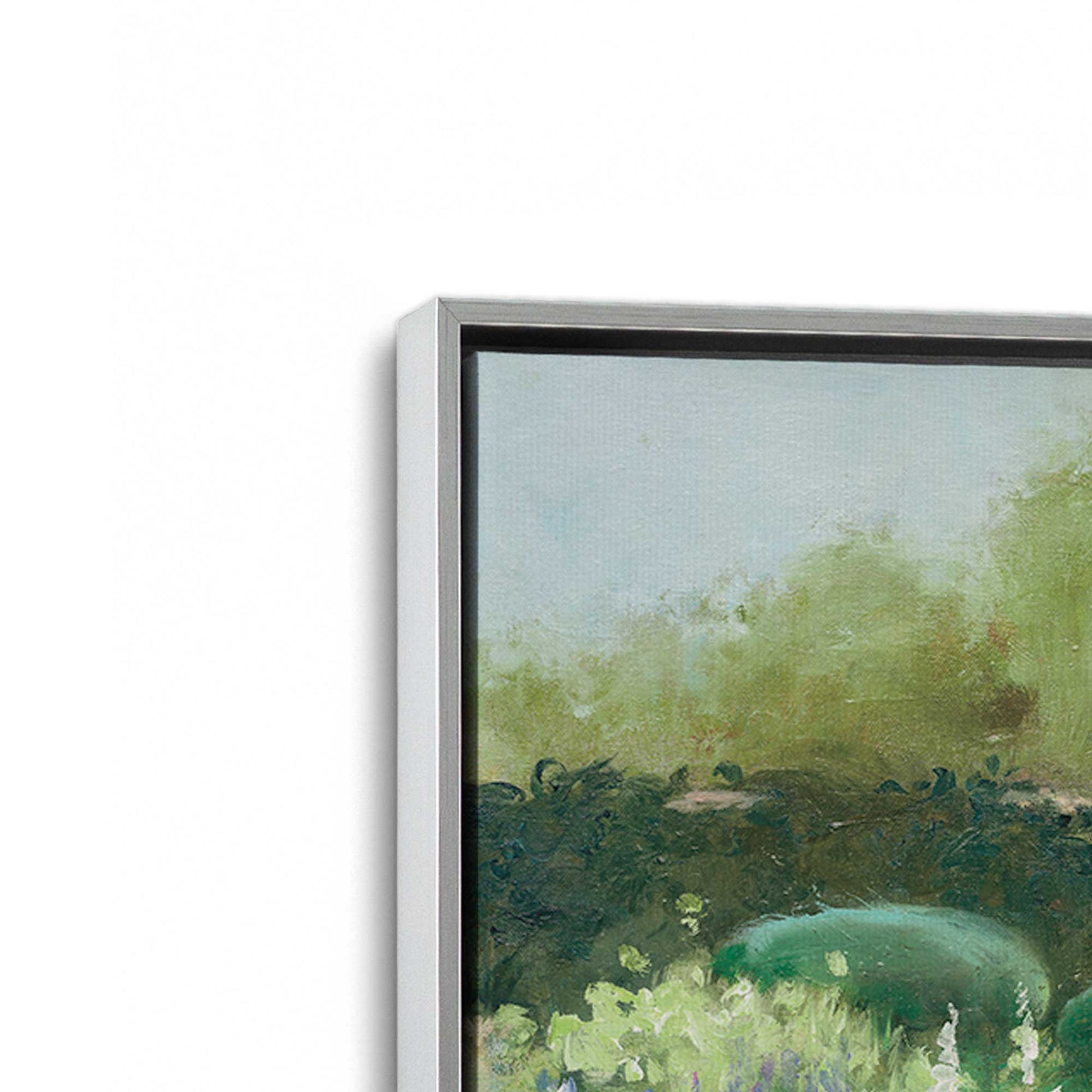 [Color:Polished Chrome], Picture of art in a Polished Chrome frame at an angle