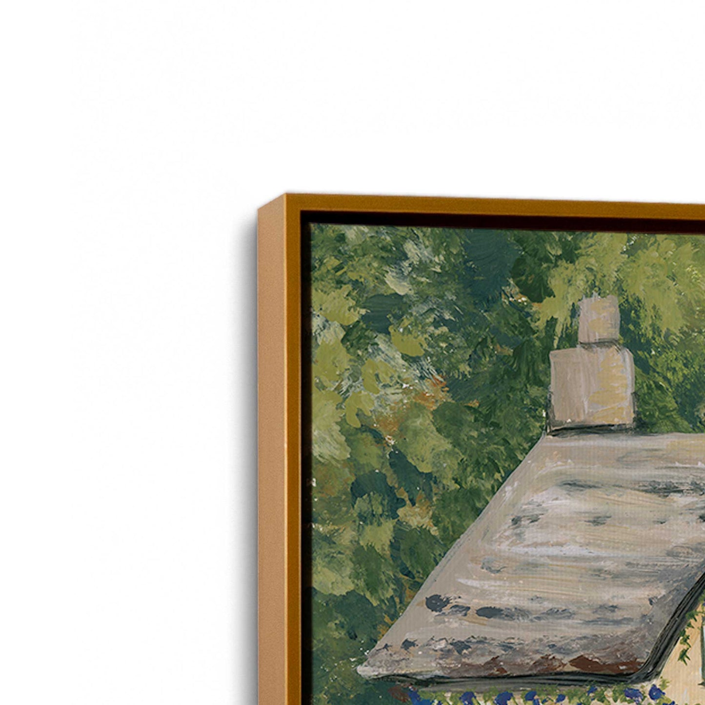 [Color:Polished Gold], Picture of art in a Polished Gold frame at an angle