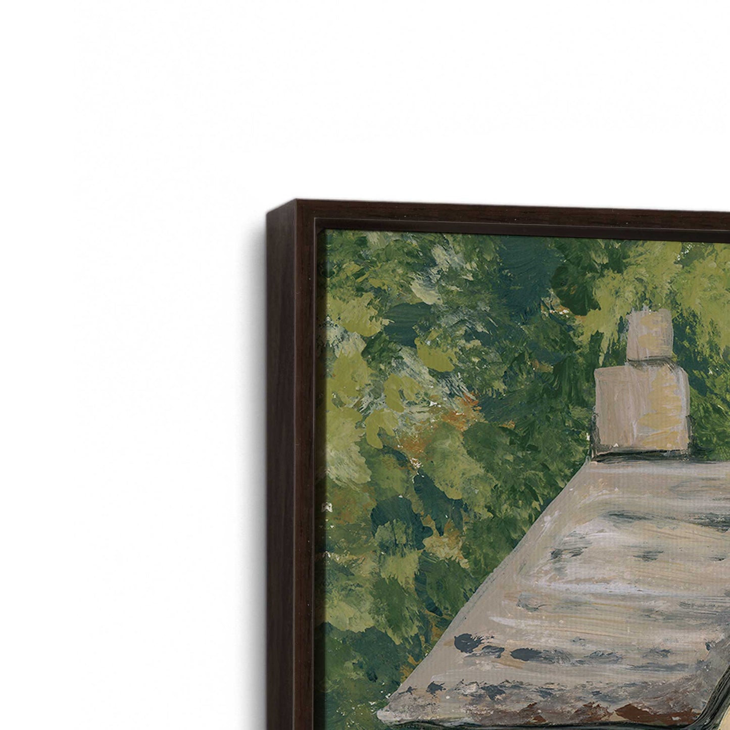 [Color:Espresso], Picture of art in a Espresso frame at an angle