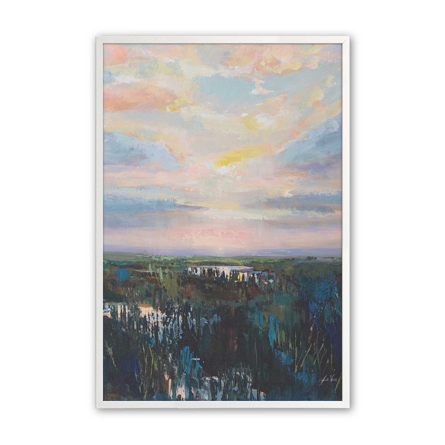 [Color:Opaque White], Picture of art in a Opaque White frame