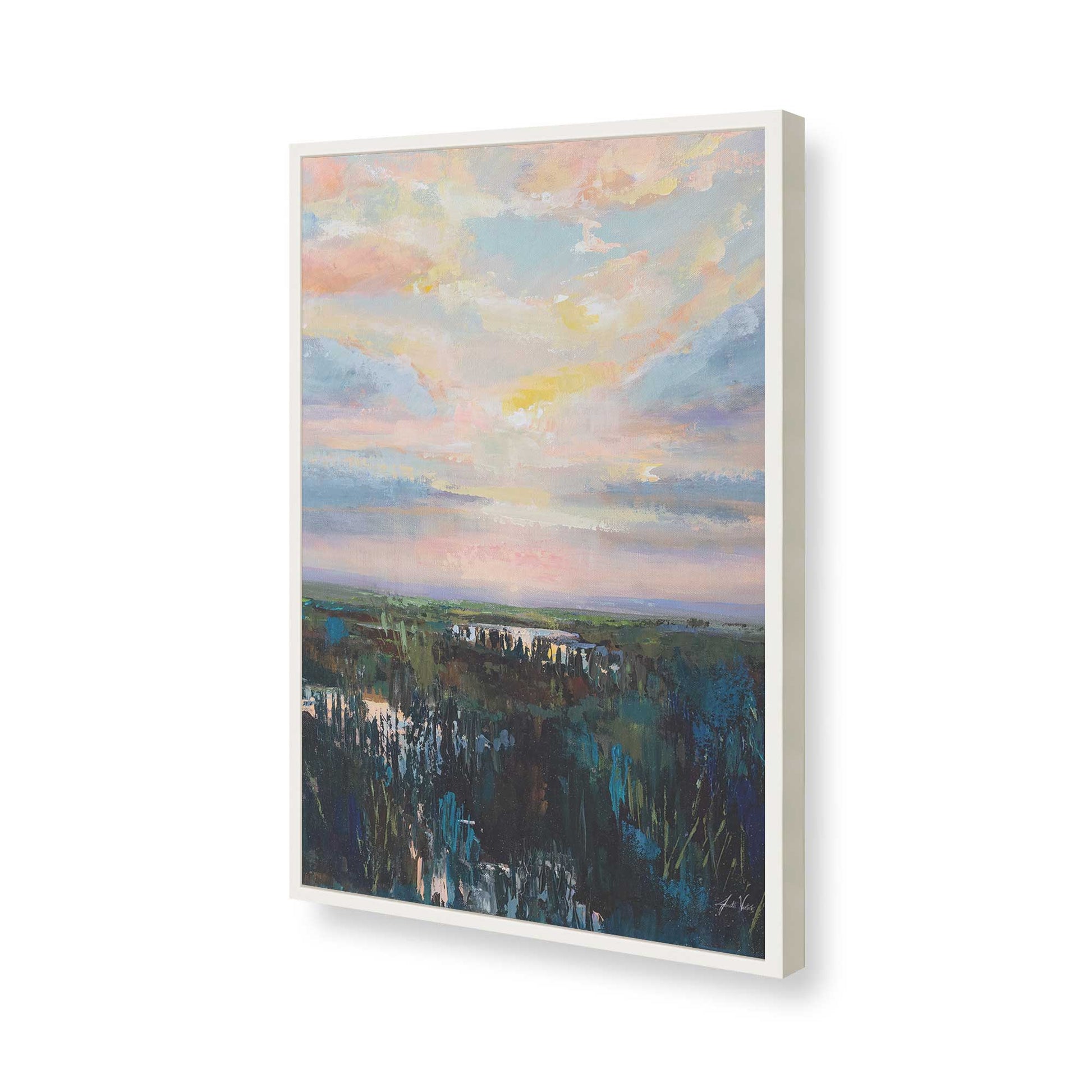 [Color:Opaque White], Picture of art in a Opaque White frame of the corner
