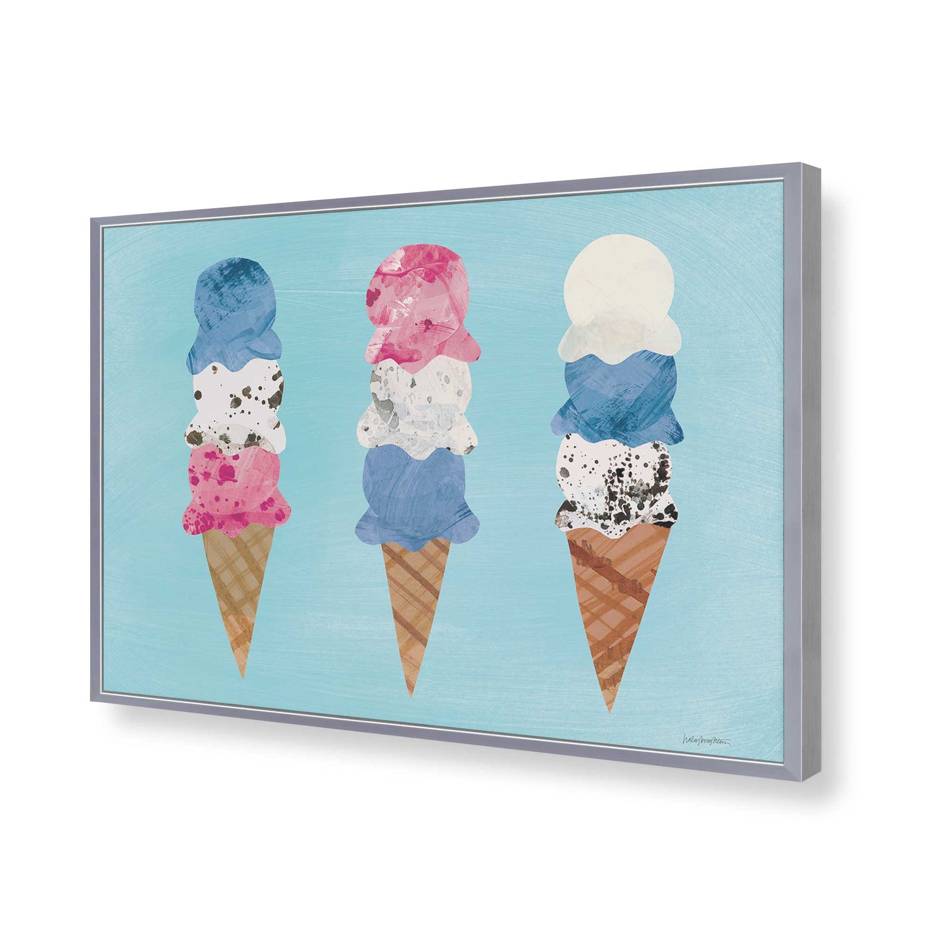 [Color:Polished Chrome], Picture of art in a Polished Chrome frame of the corner