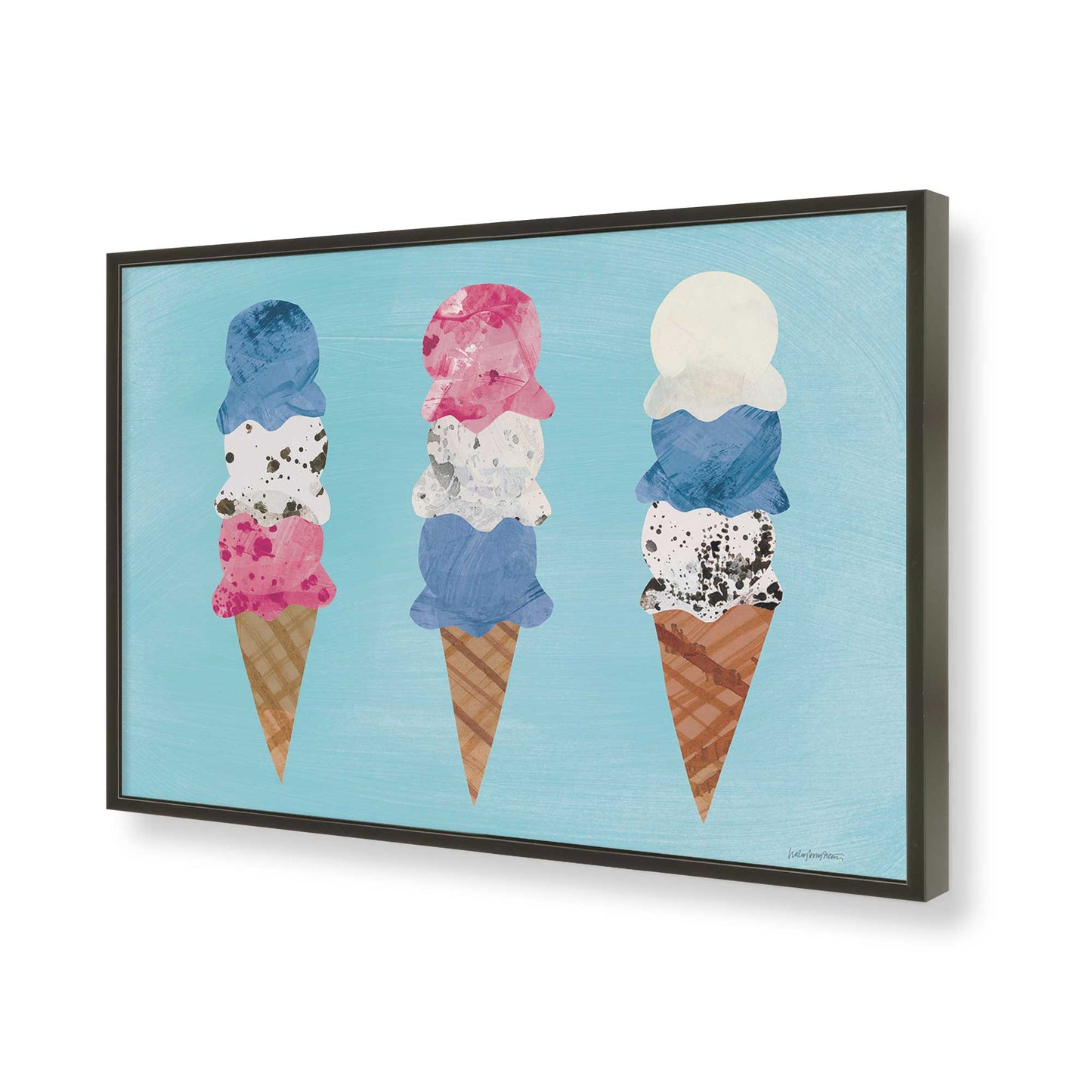 [Color:Satin Black], Picture of art in a Satin Black frame of the corner