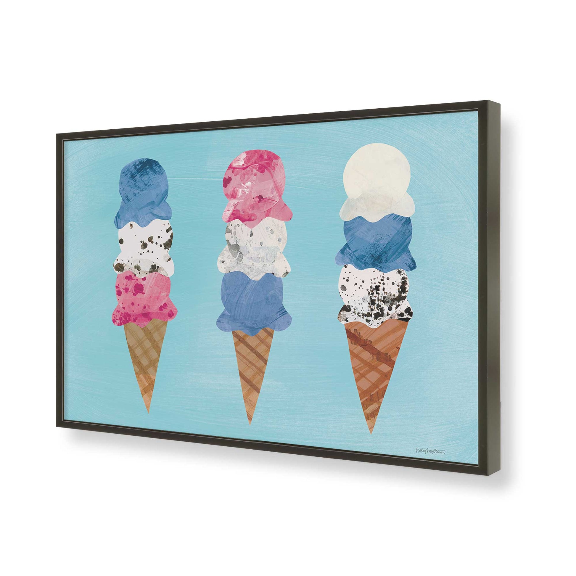 [Color:Satin Black], Picture of art in a Satin Black frame of the corner