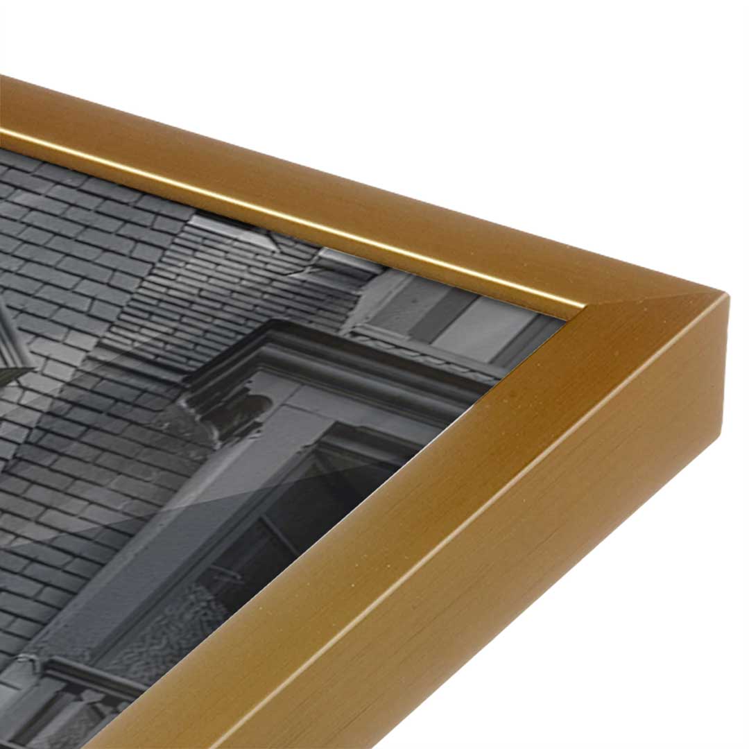 [Color:Polished Gold], Picture of art in a Polished Gold frame at an angle