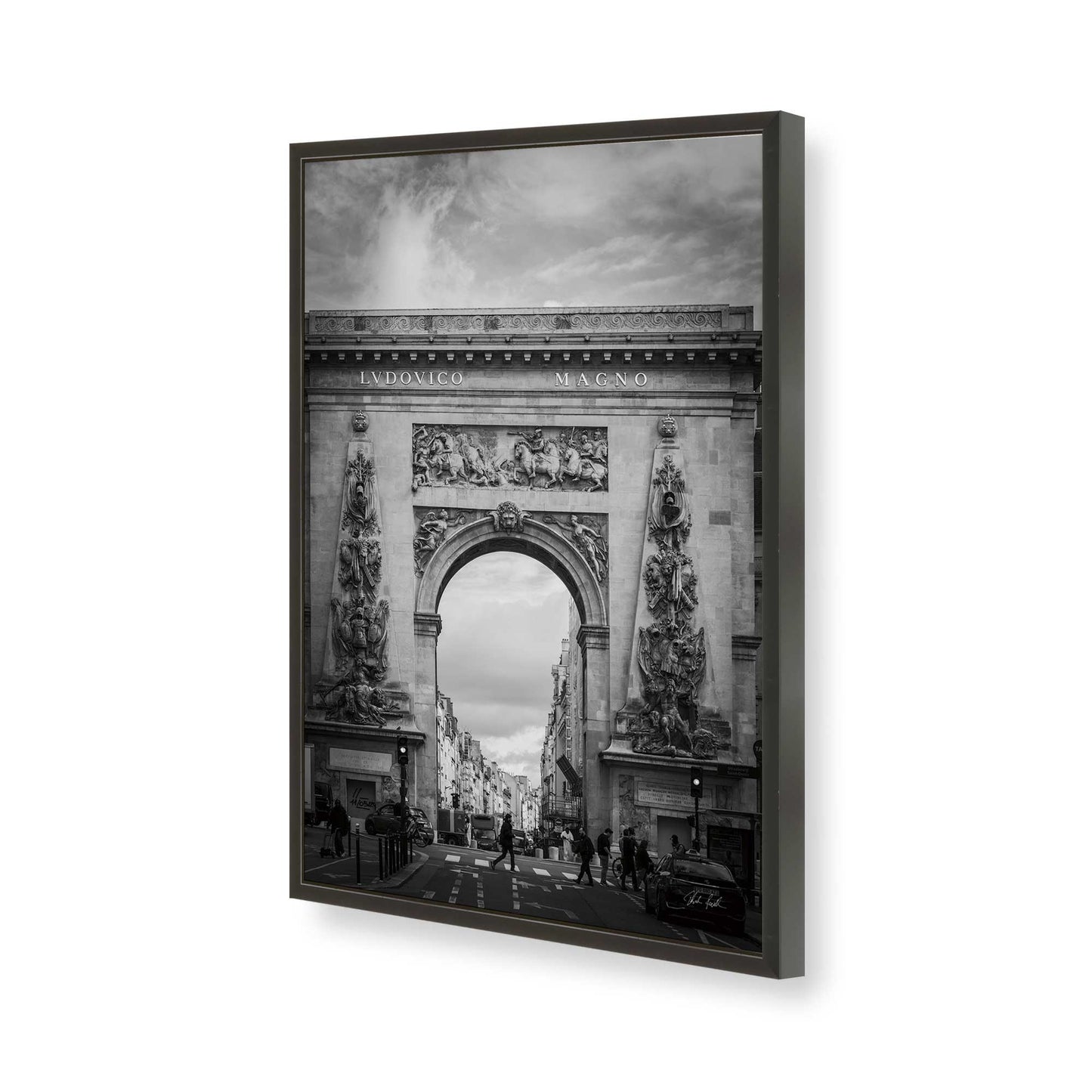 [Color:Satin Black], Picture of art in a Satin Black frame of the corner