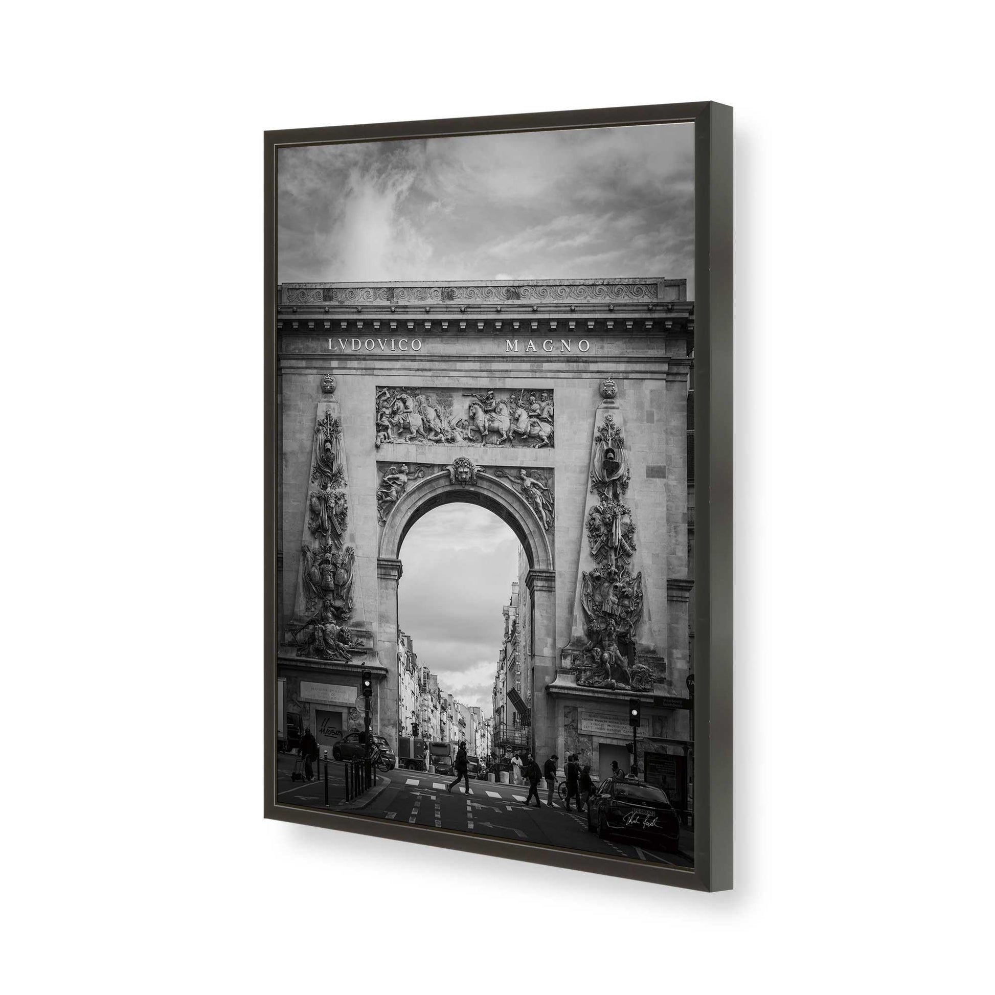 [Color:Satin Black], Picture of art in a Satin Black frame of the corner