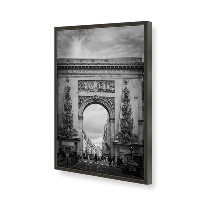 [Color:Satin Black], Picture of art in a Satin Black frame of the corner