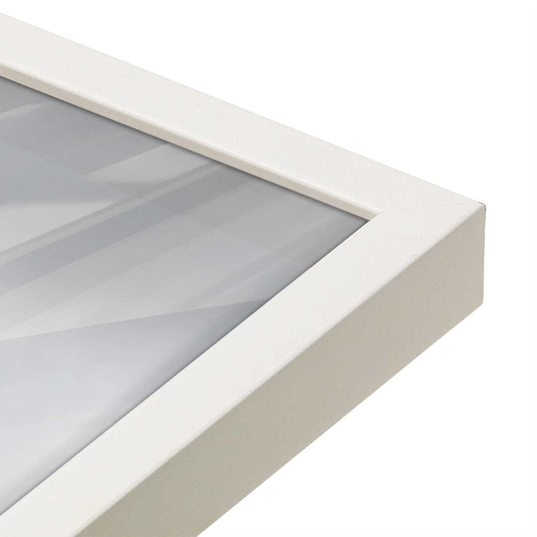 [Color:Opaque White], Picture of art in a Opaque White frame at an angle