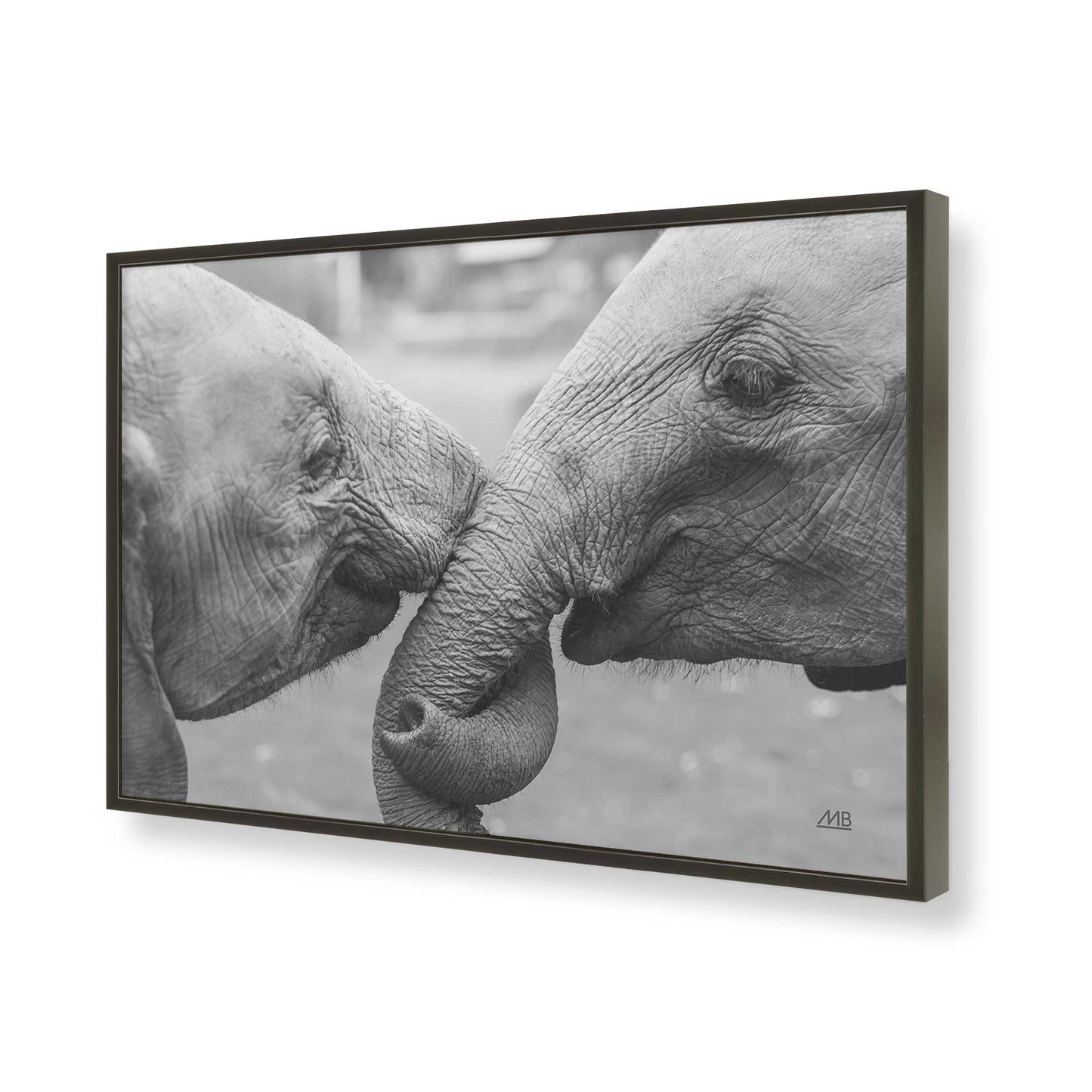 [Color:Satin Black], Picture of art in a Satin Black frame of the corner