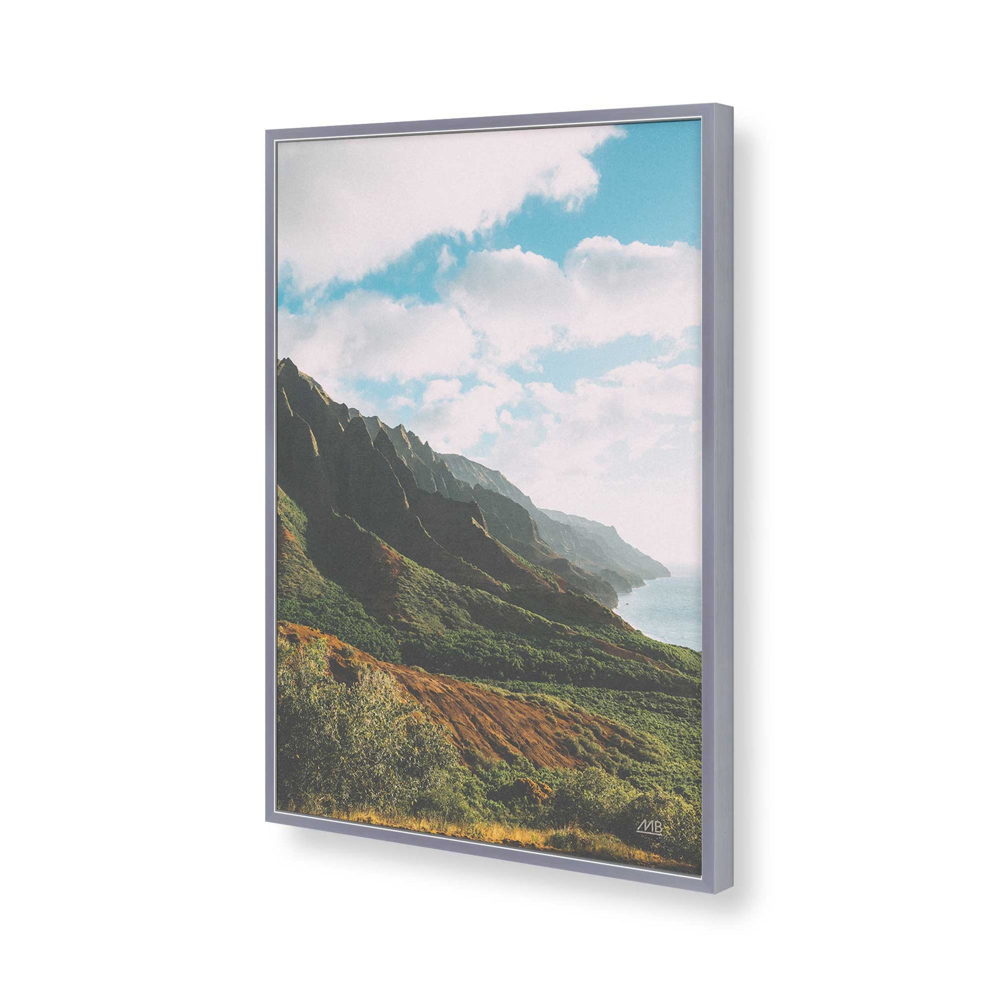 [Color:Polished Chrome], Picture of art in a Polished Chrome frame of the corner
