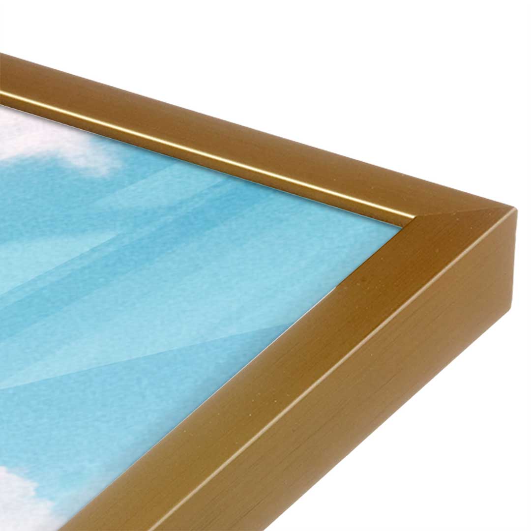 [Color:Polished Gold], Picture of art in a Polished Gold frame at an angle