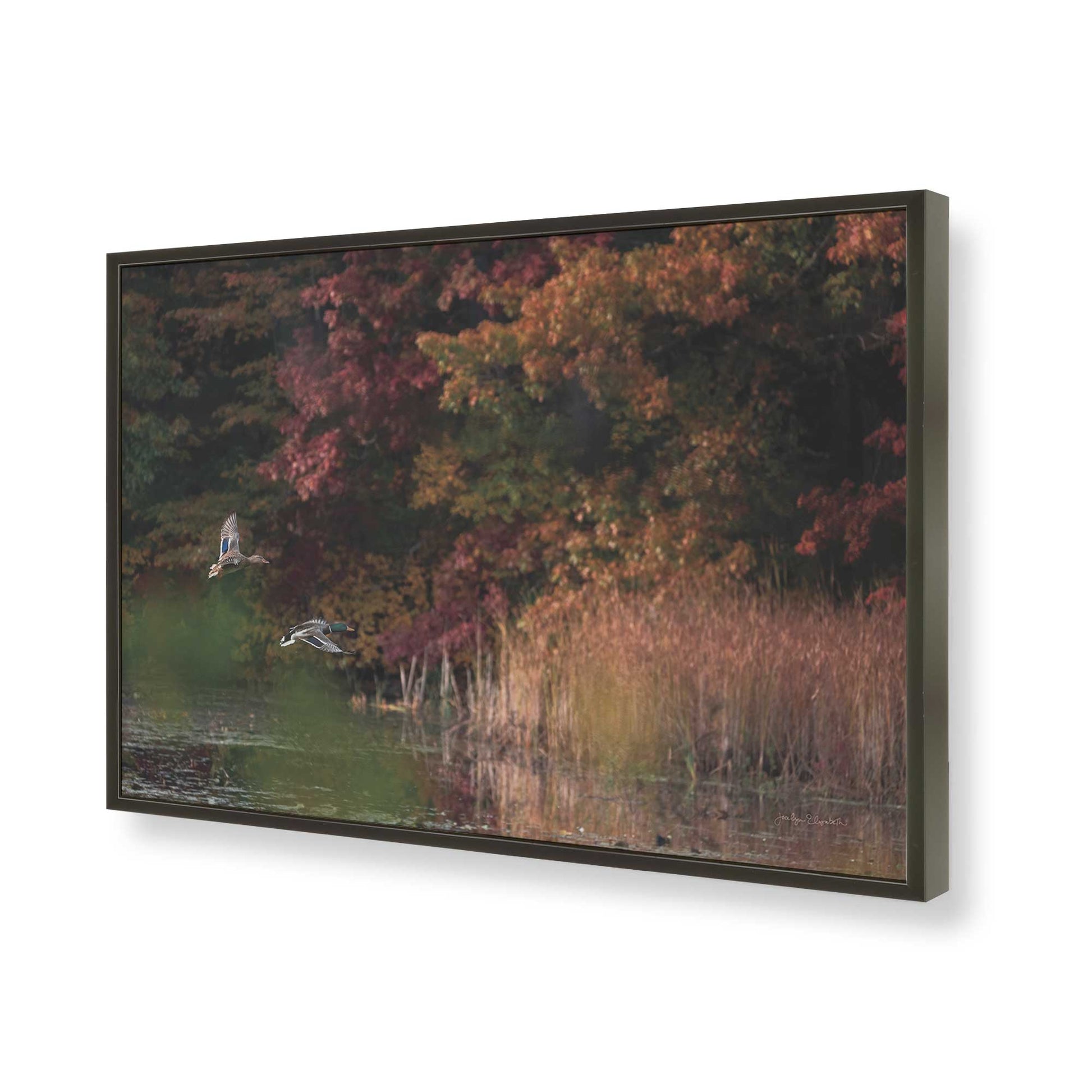[Color:Satin Black], Picture of art in a Satin Black frame of the corner
