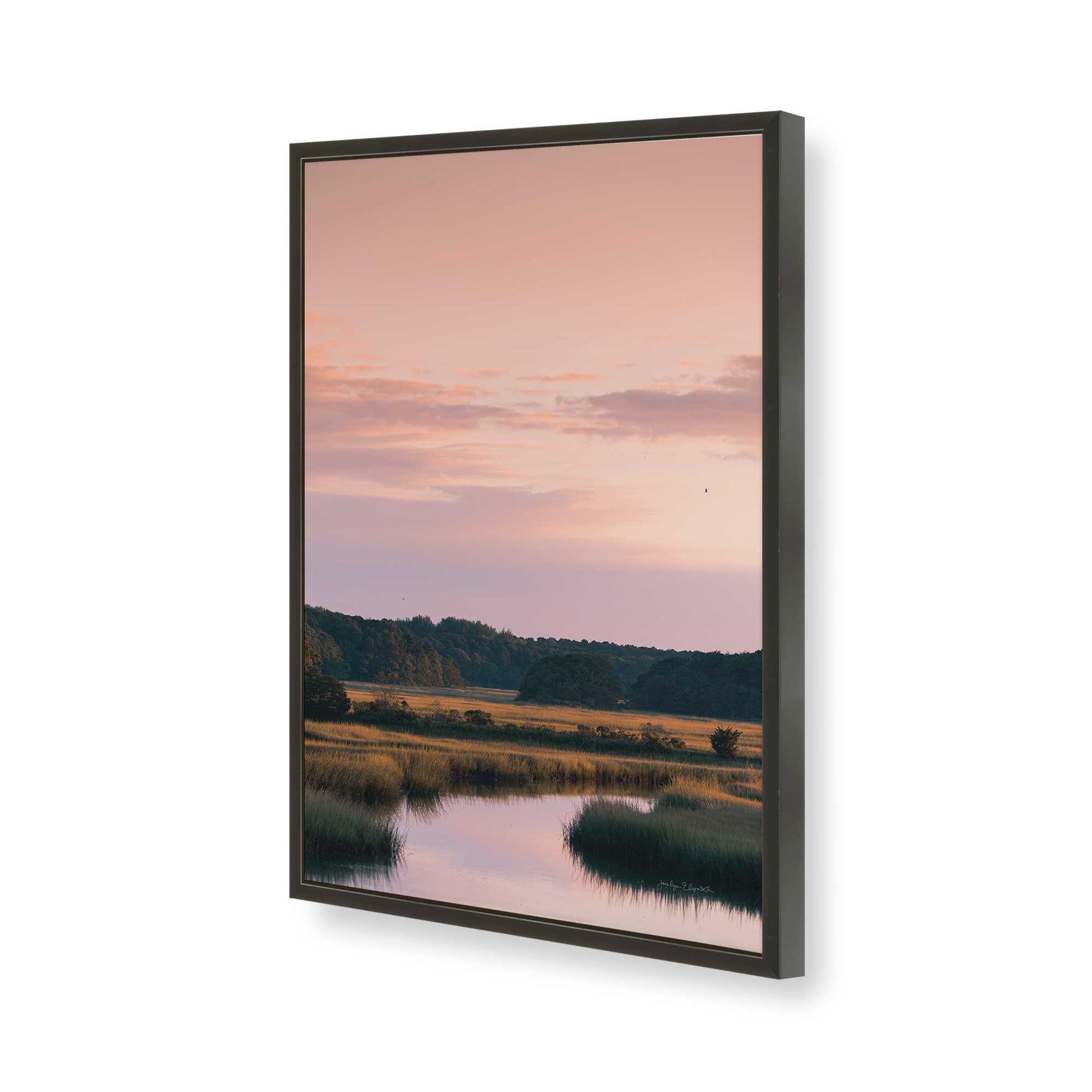 [Color:Satin Black], Picture of art in a Satin Black frame of the corner