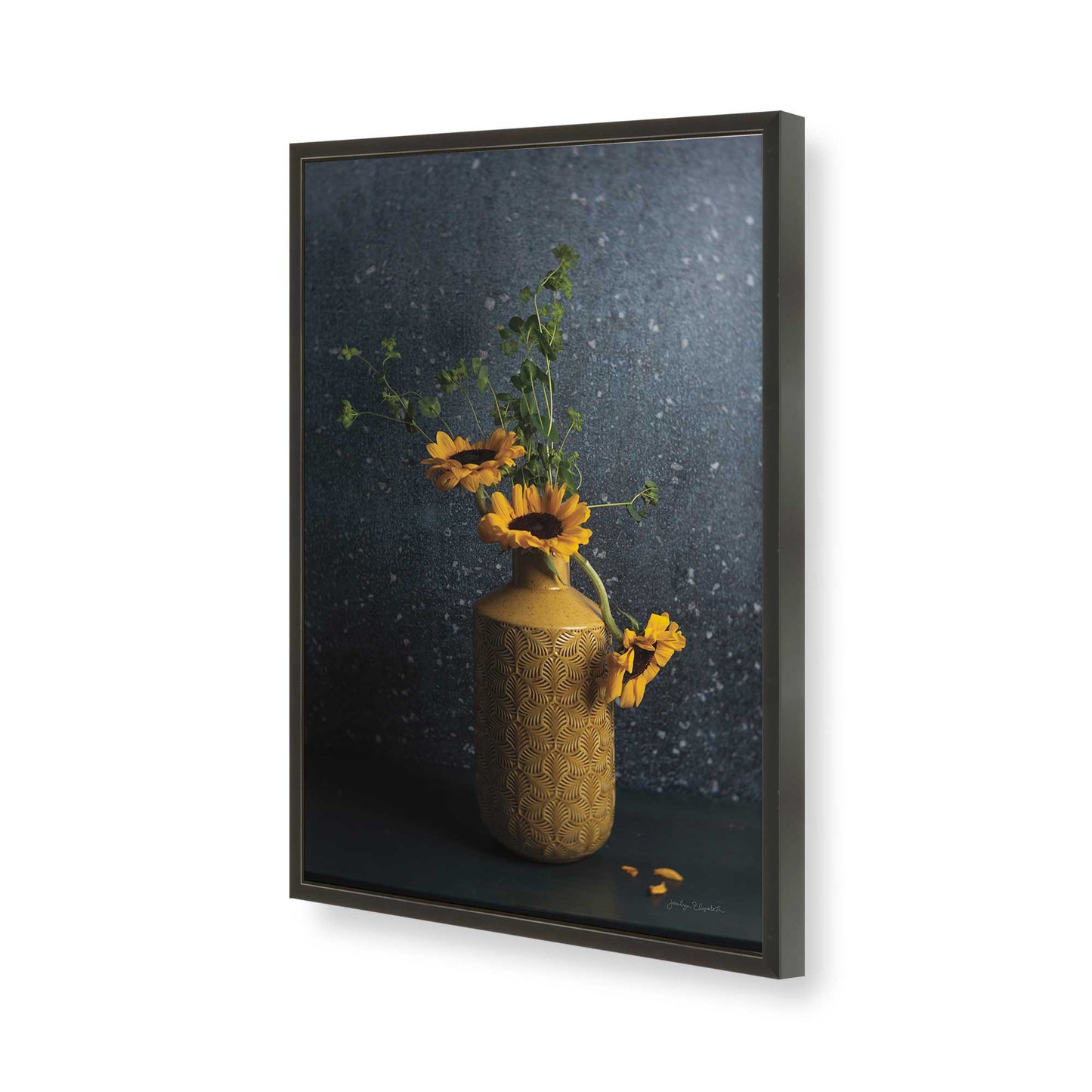 [Color:Satin Black], Picture of art in a Satin Black frame of the corner