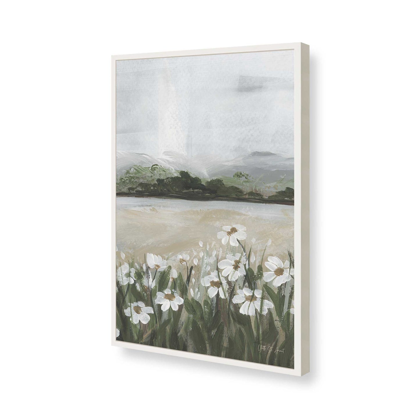 [Color:Opaque White], Picture of art in a Opaque White frame of the corner