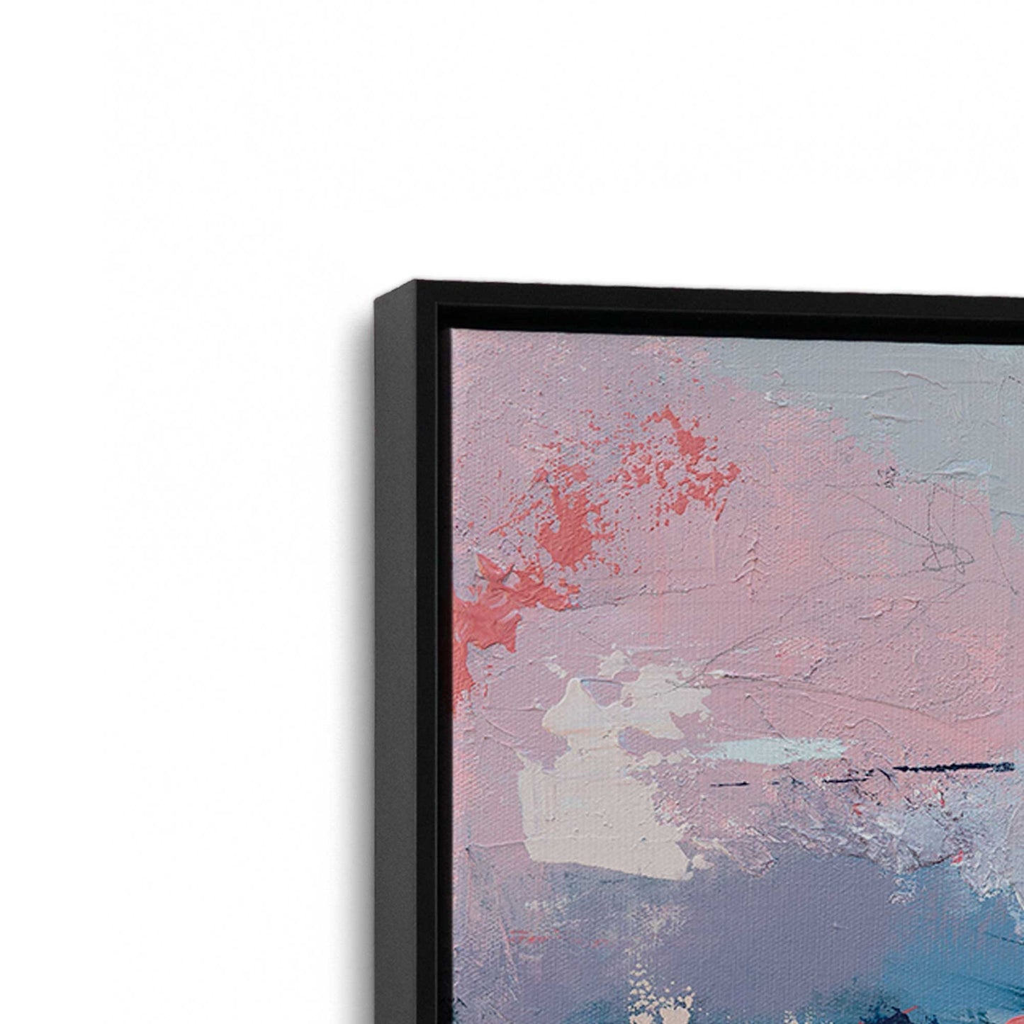 [Color:Satin Black], Picture of art in a Satin Black frame at an angle