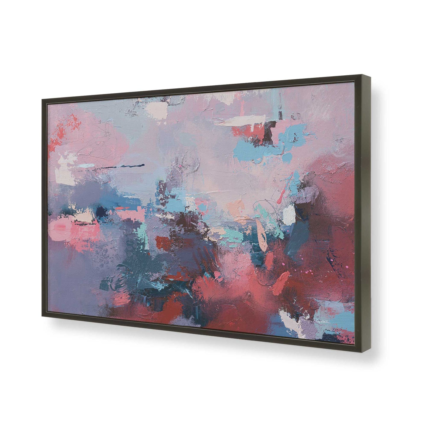 [Color:Satin Black], Picture of art in a Satin Black frame of the corner