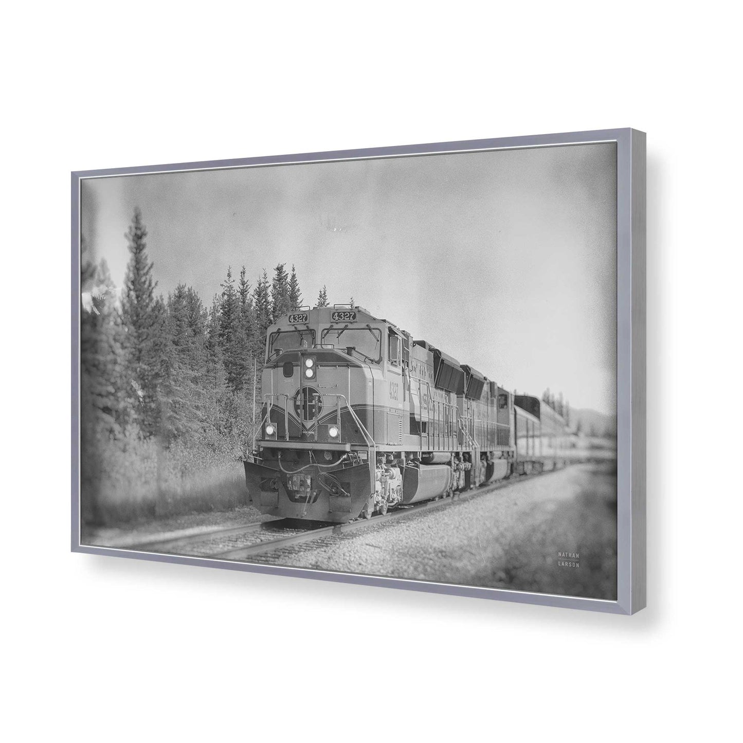 [Color:Polished Chrome], Picture of art in a Polished Chrome frame of the corner
