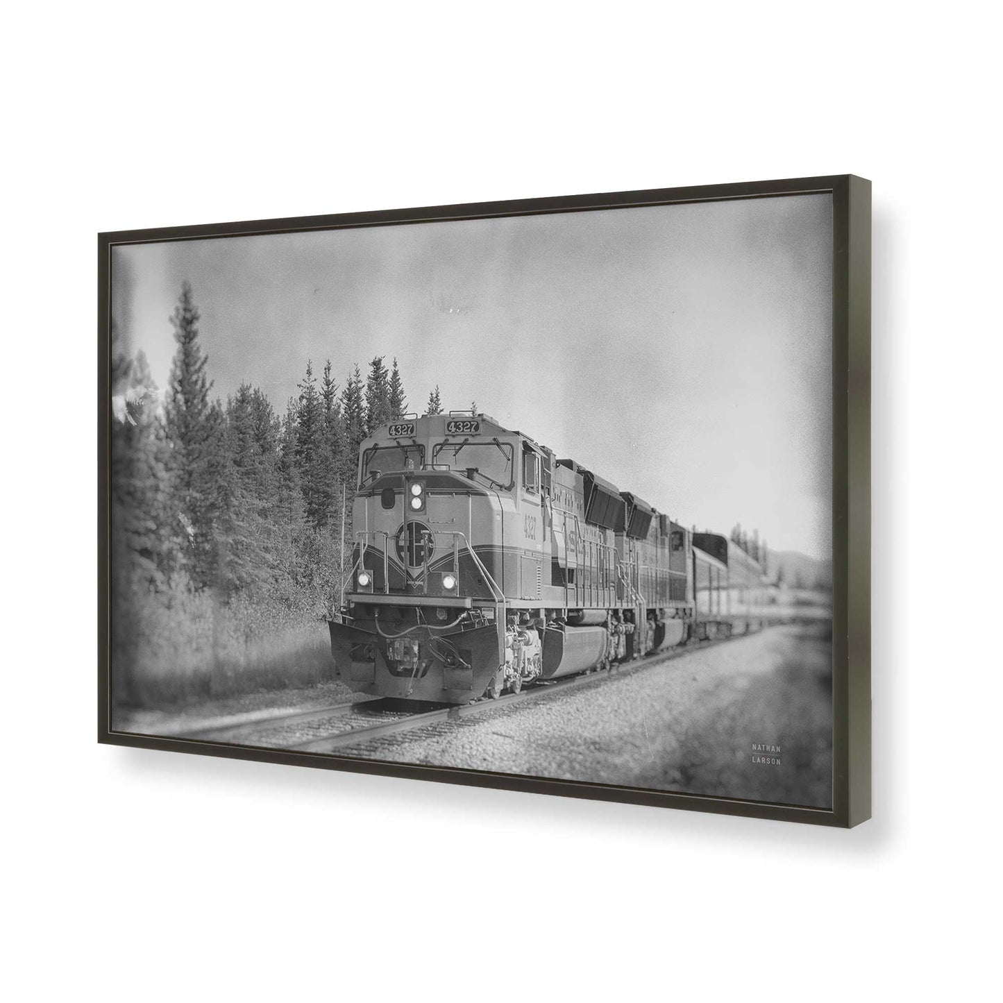 [Color:Satin Black], Picture of art in a Satin Black frame of the corner