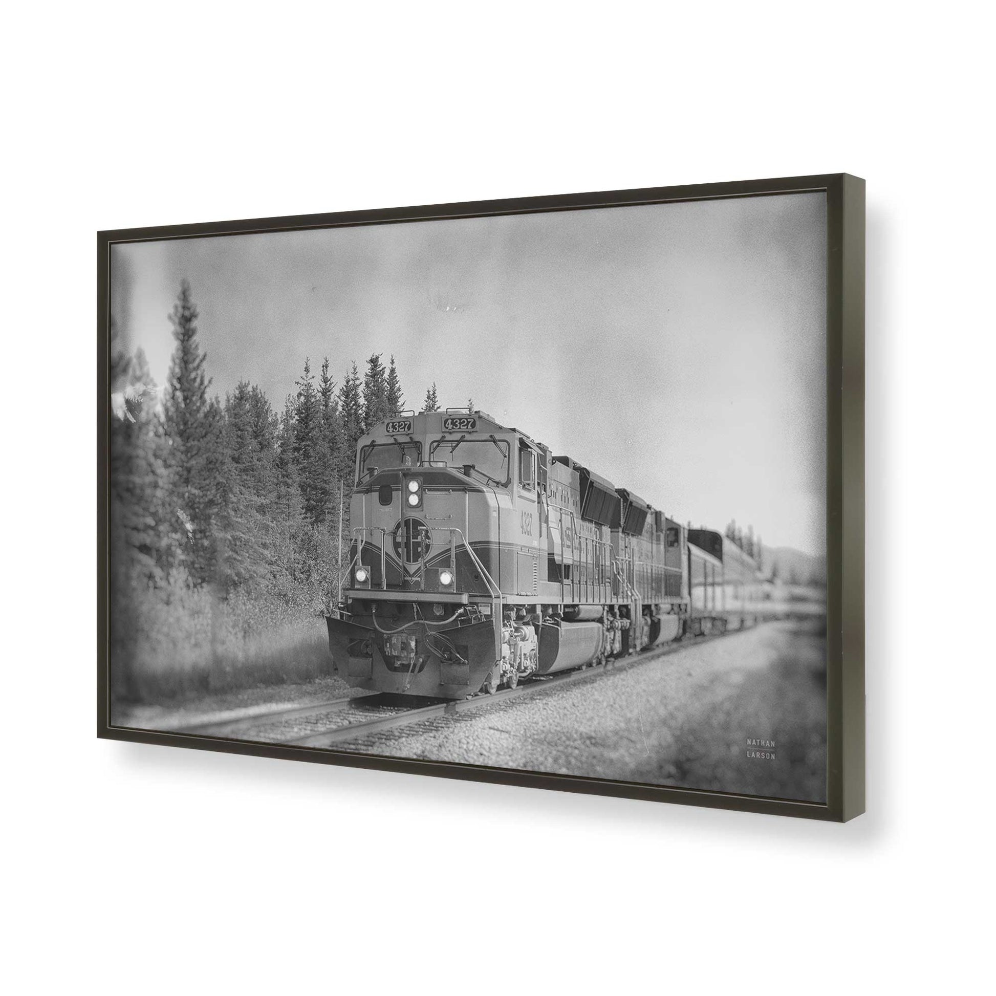 [Color:Satin Black], Picture of art in a Satin Black frame of the corner