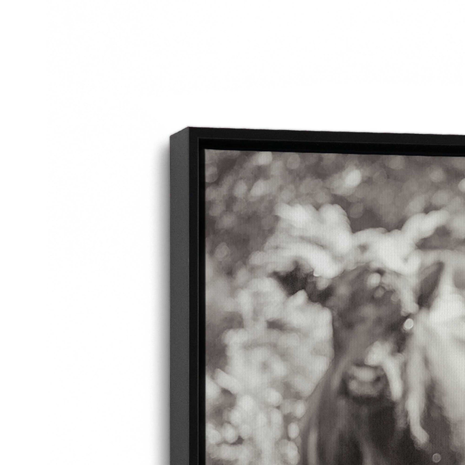 [Color:Satin Black], Picture of art in a Satin Black frame at an angle