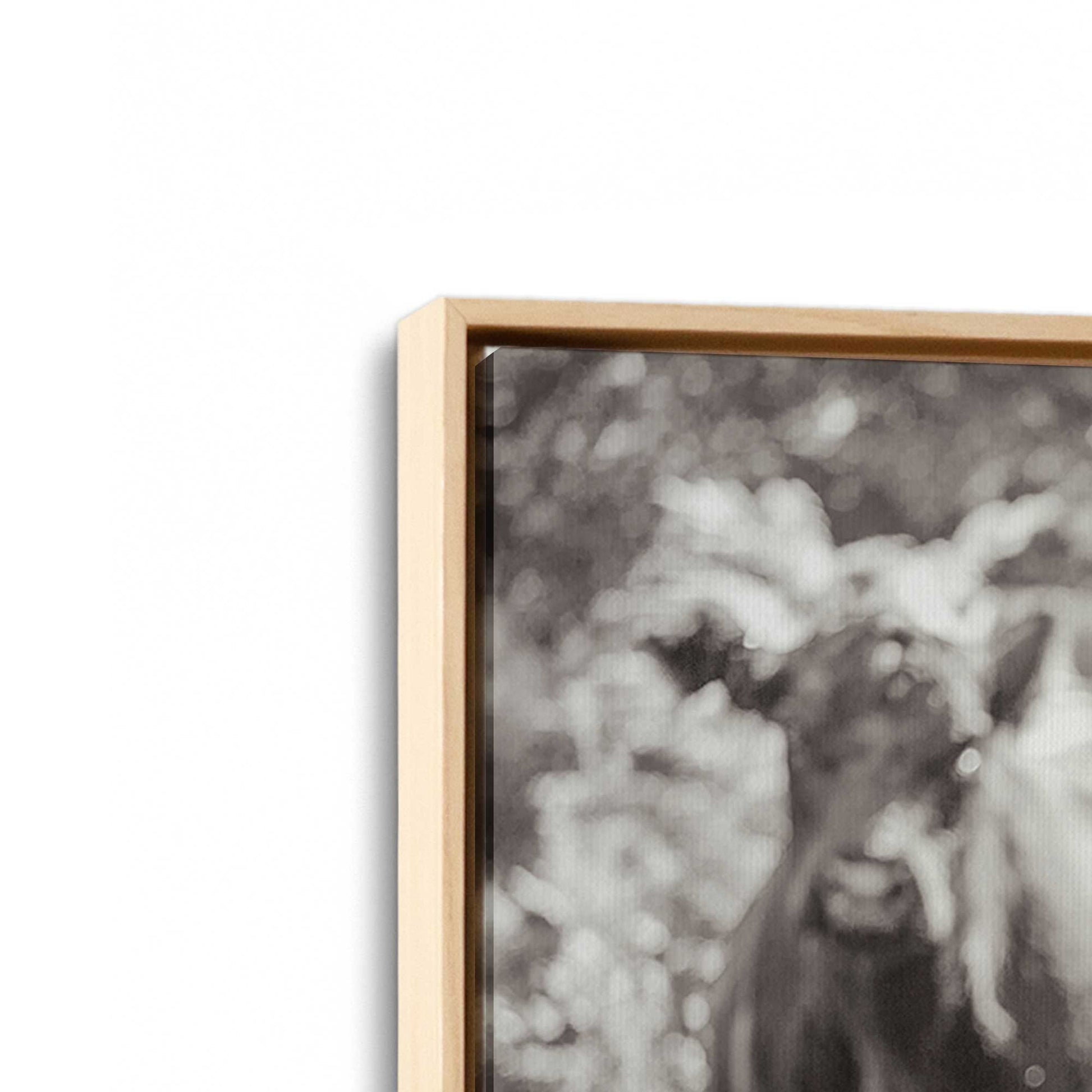 [Color:American Maple], Picture of art in a American Maple frame at an angle