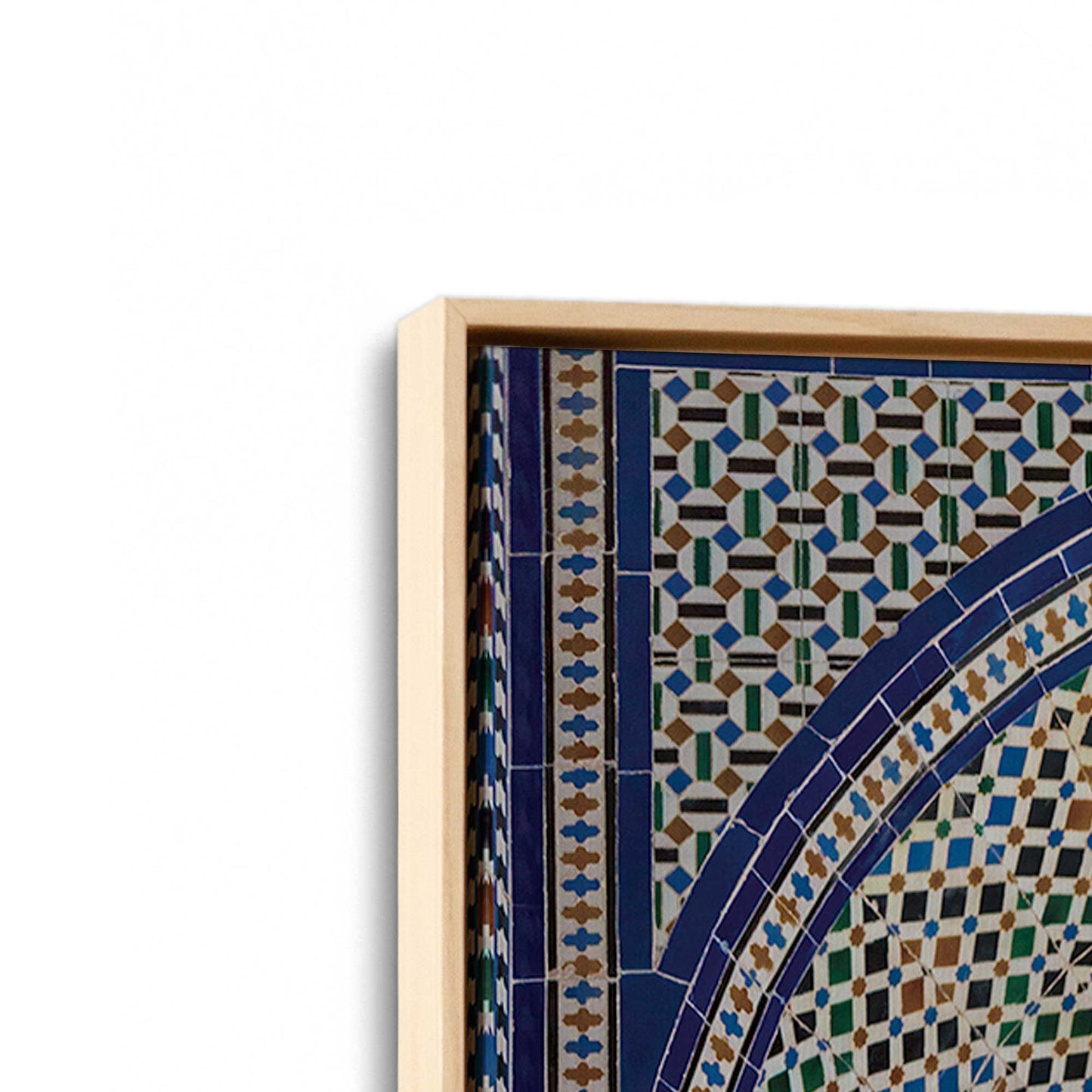 [Color:American Maple], Picture of art in a American Maple frame at an angle