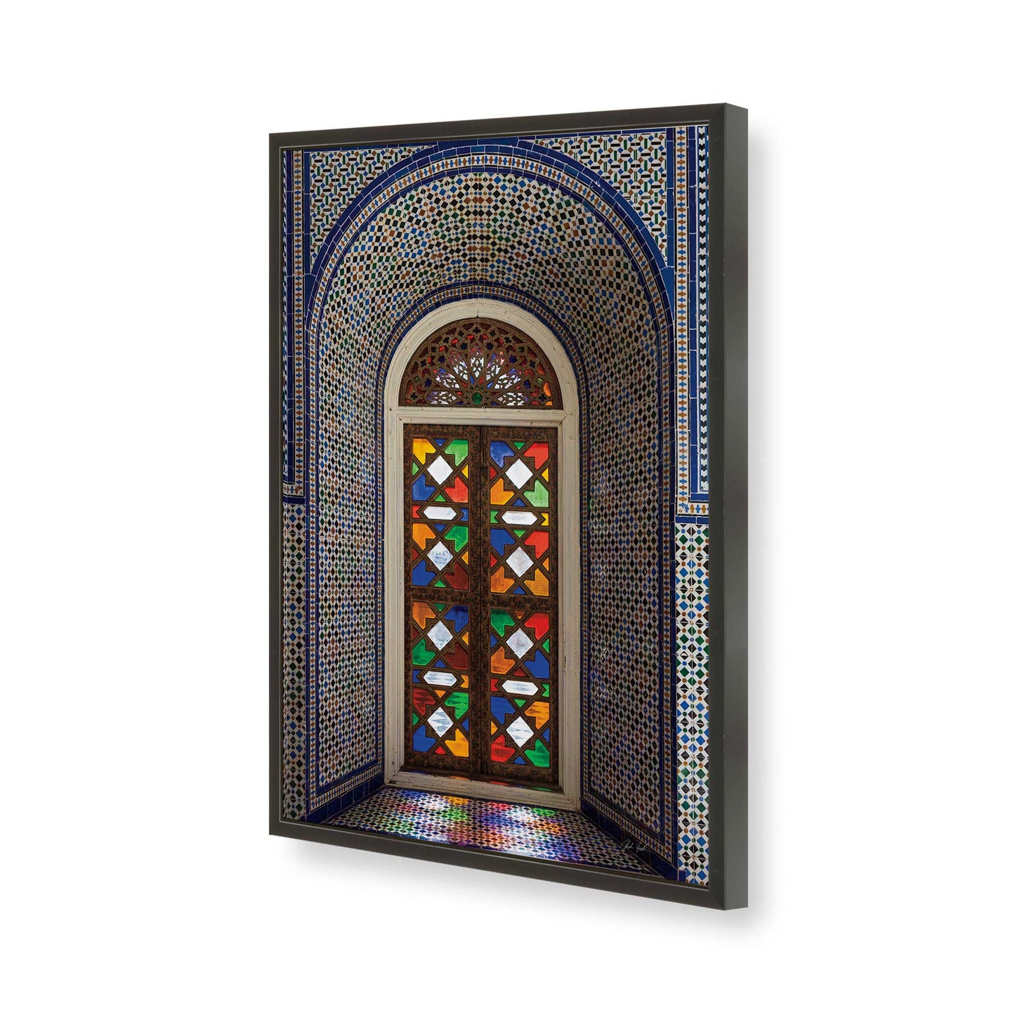 [Color:Satin Black], Picture of art in a Satin Black frame of the corner