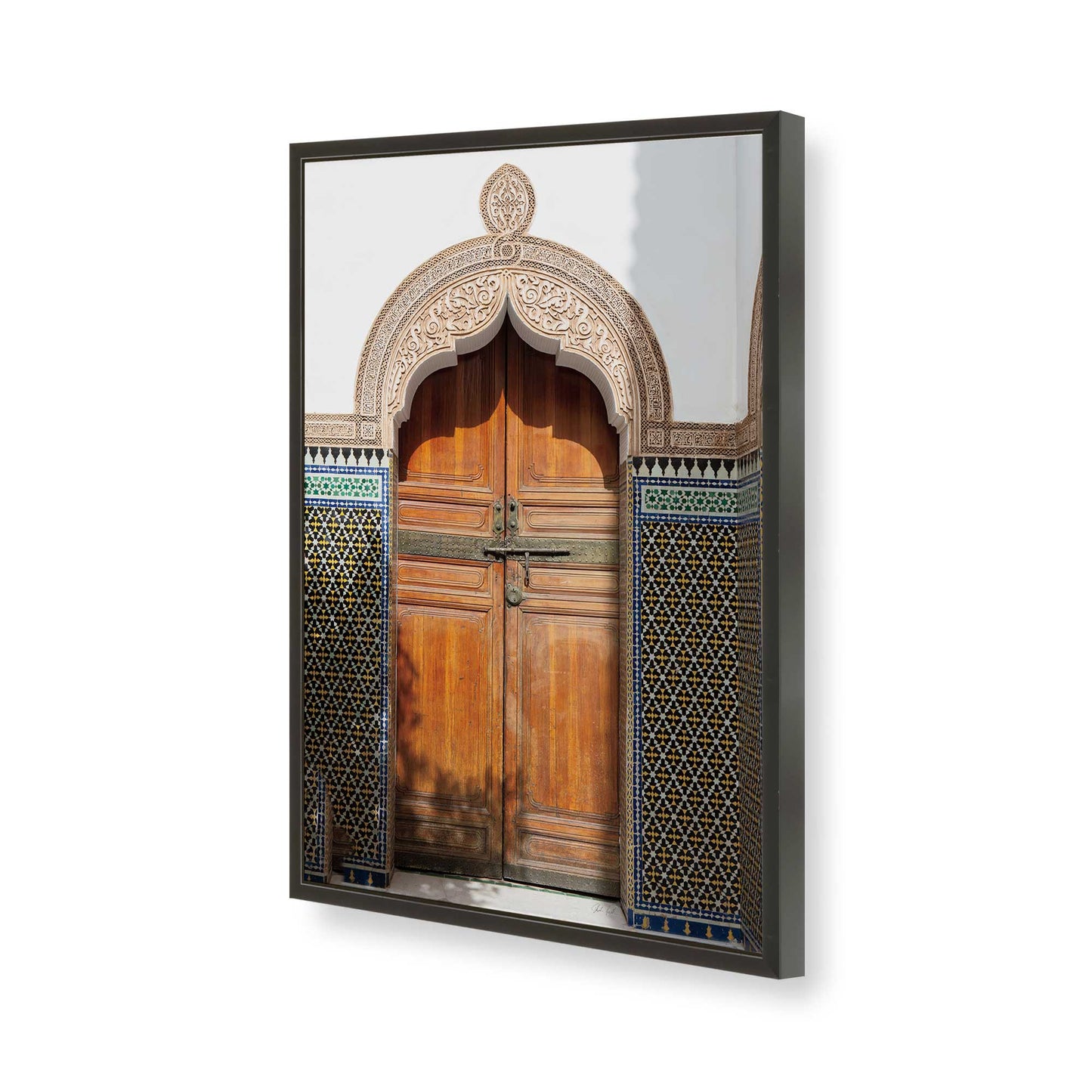 [Color:Satin Black], Picture of art in a Satin Black frame of the corner