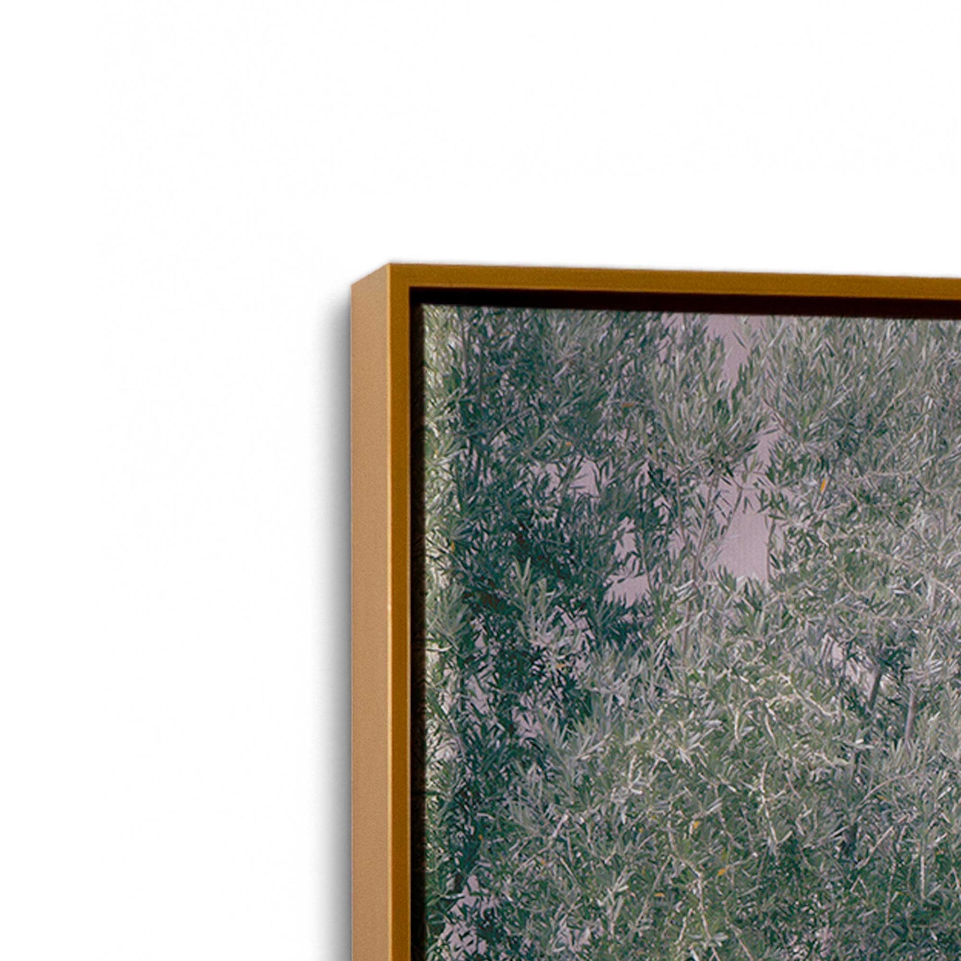 [Color:Polished Gold], Picture of art in a Polished Gold frame at an angle