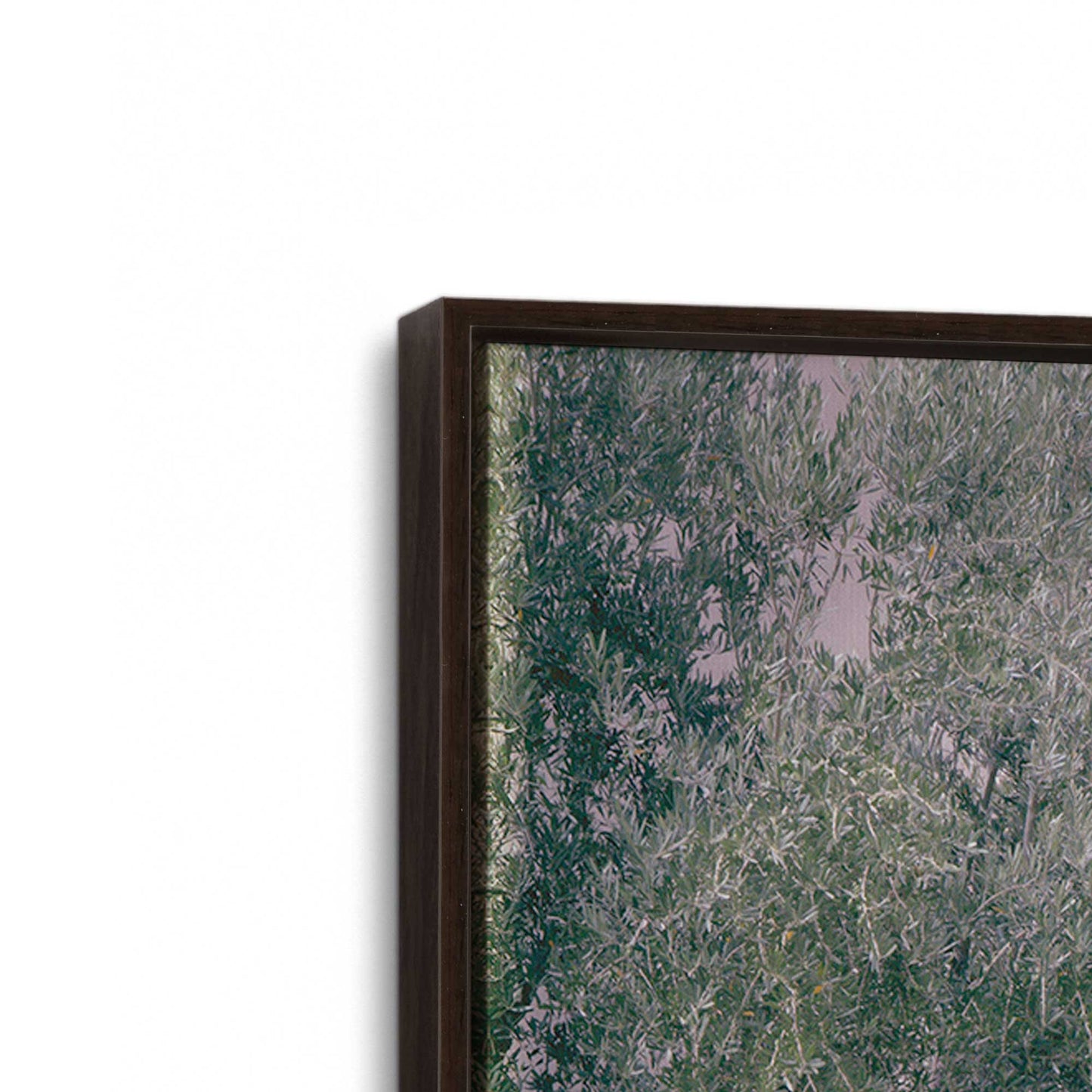 [Color:Espresso], Picture of art in a Espresso frame at an angle