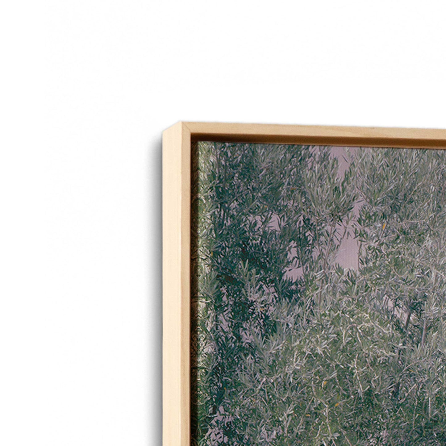[Color:American Maple], Picture of art in a American Maple frame at an angle
