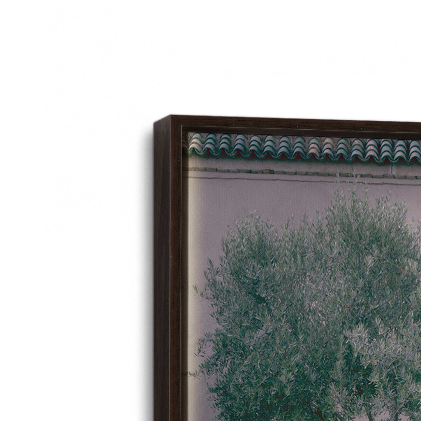 [Color:Espresso], Picture of art in a Espresso frame at an angle