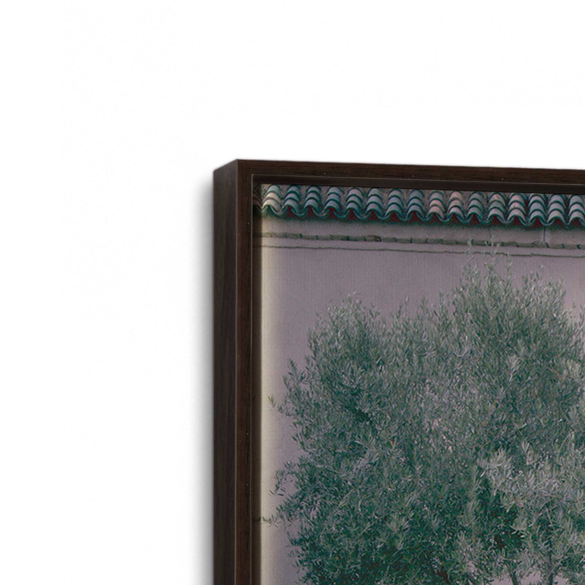 [Color:Espresso], Picture of art in a Espresso frame at an angle