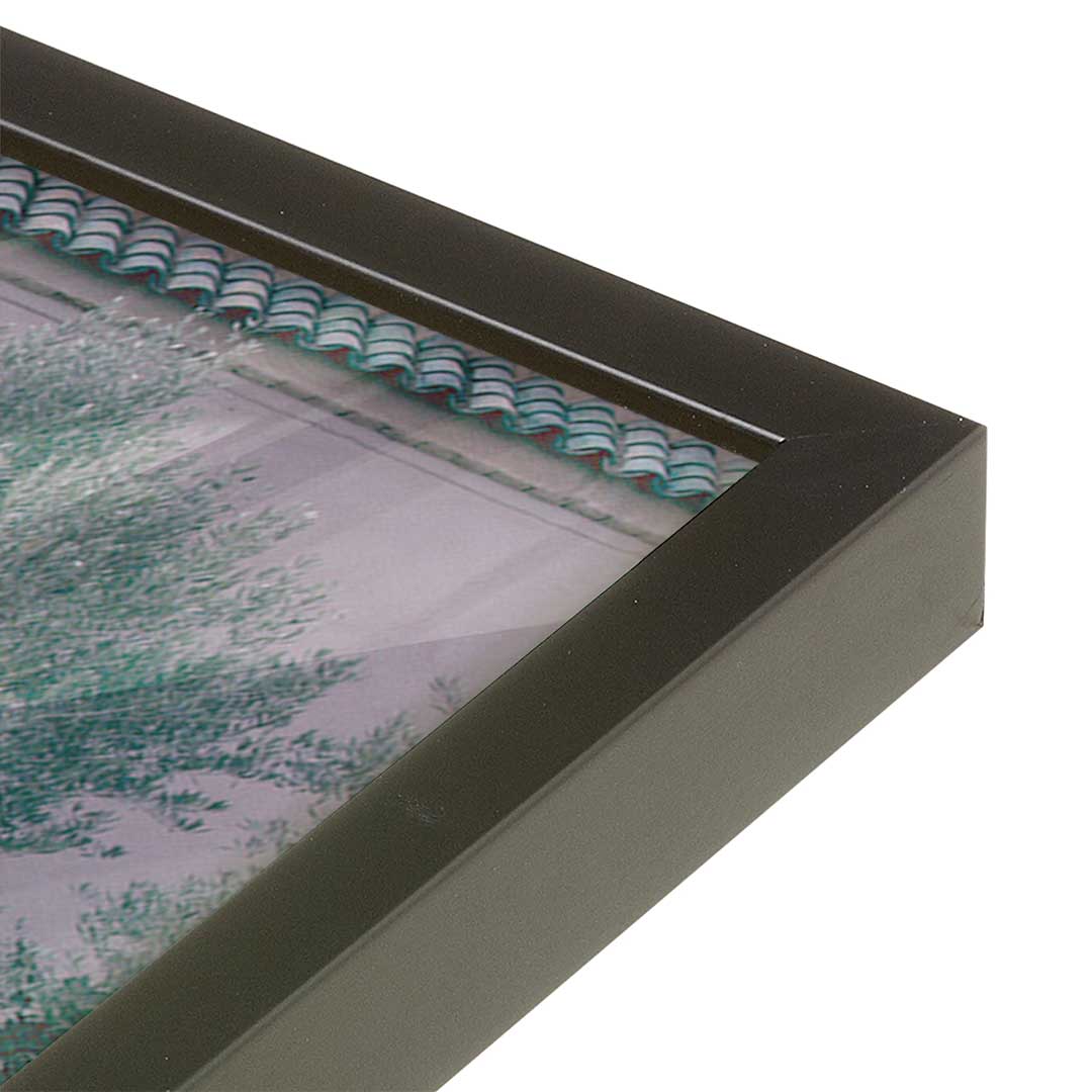 [Color:Satin Black], Picture of art in a Satin Black frame at an angle