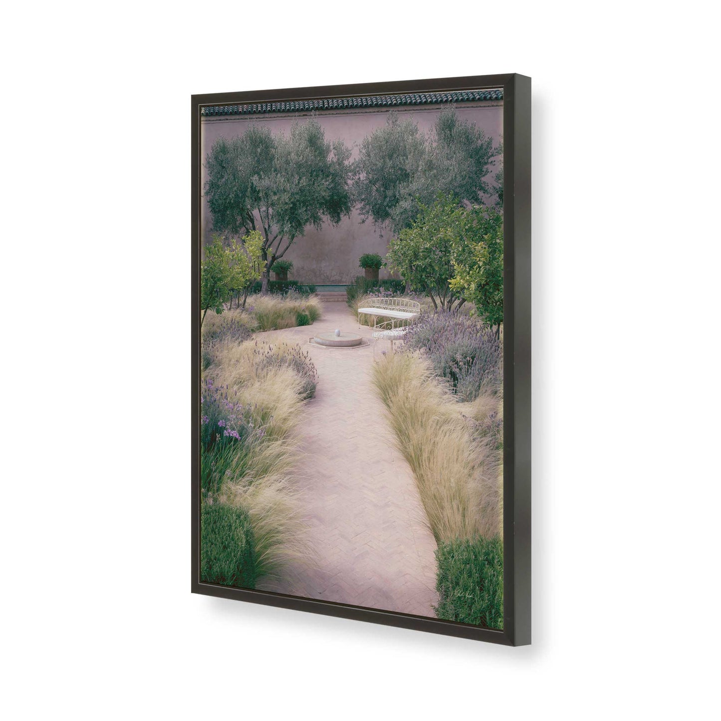 [Color:Satin Black], Picture of art in a Satin Black frame of the corner