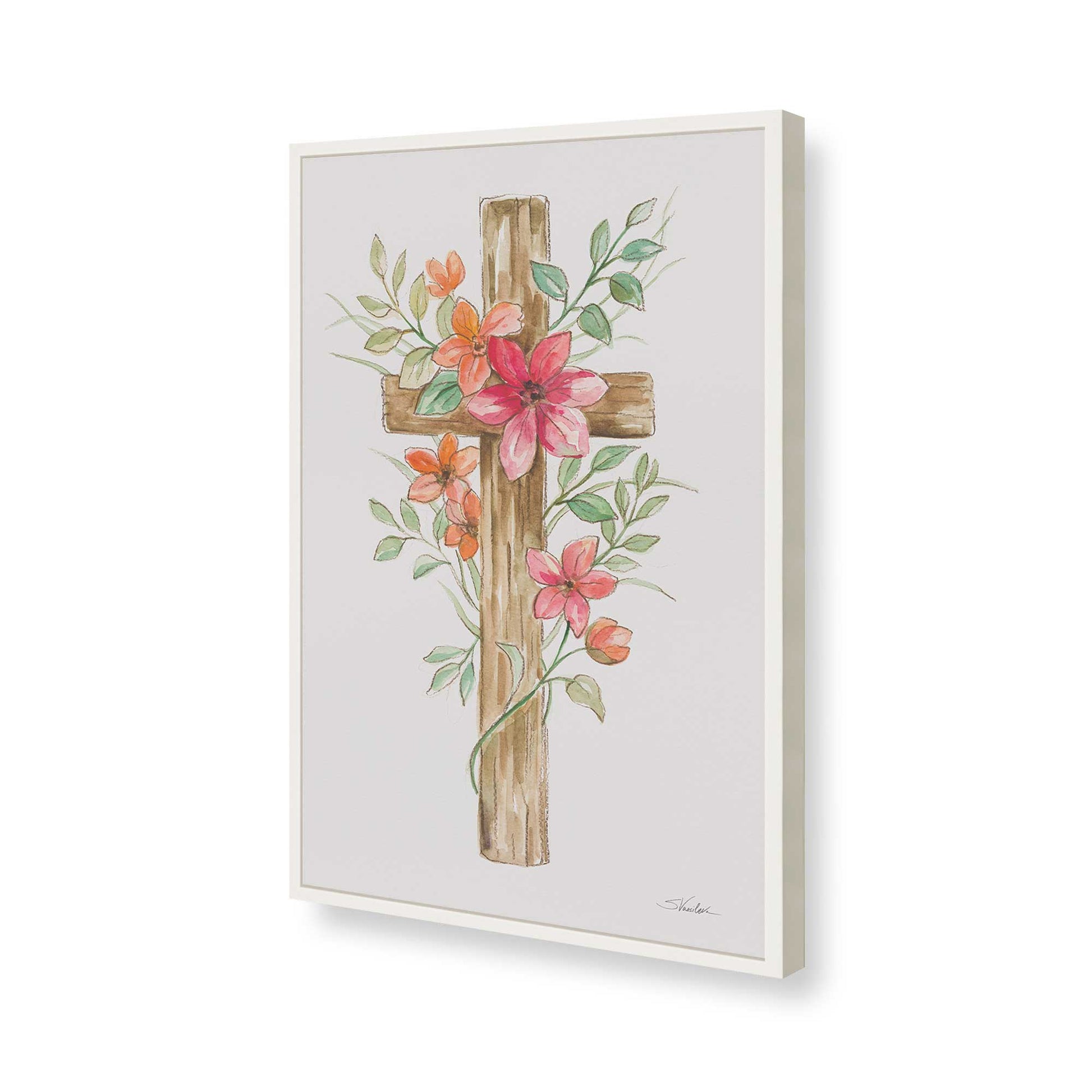 [Color:Opaque White], Picture of art in a Opaque White frame of the corner