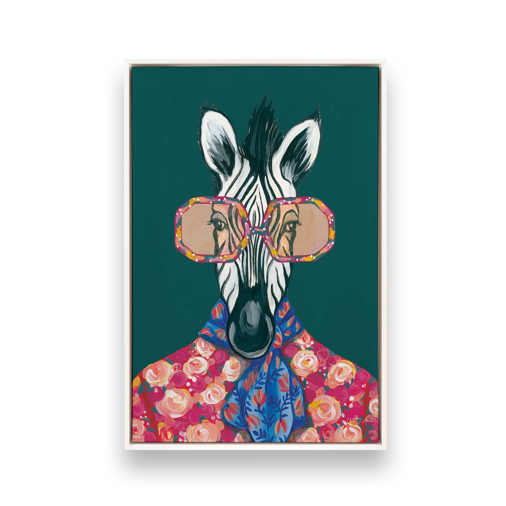 [Color:Opaque White], Picture of art in a White frame