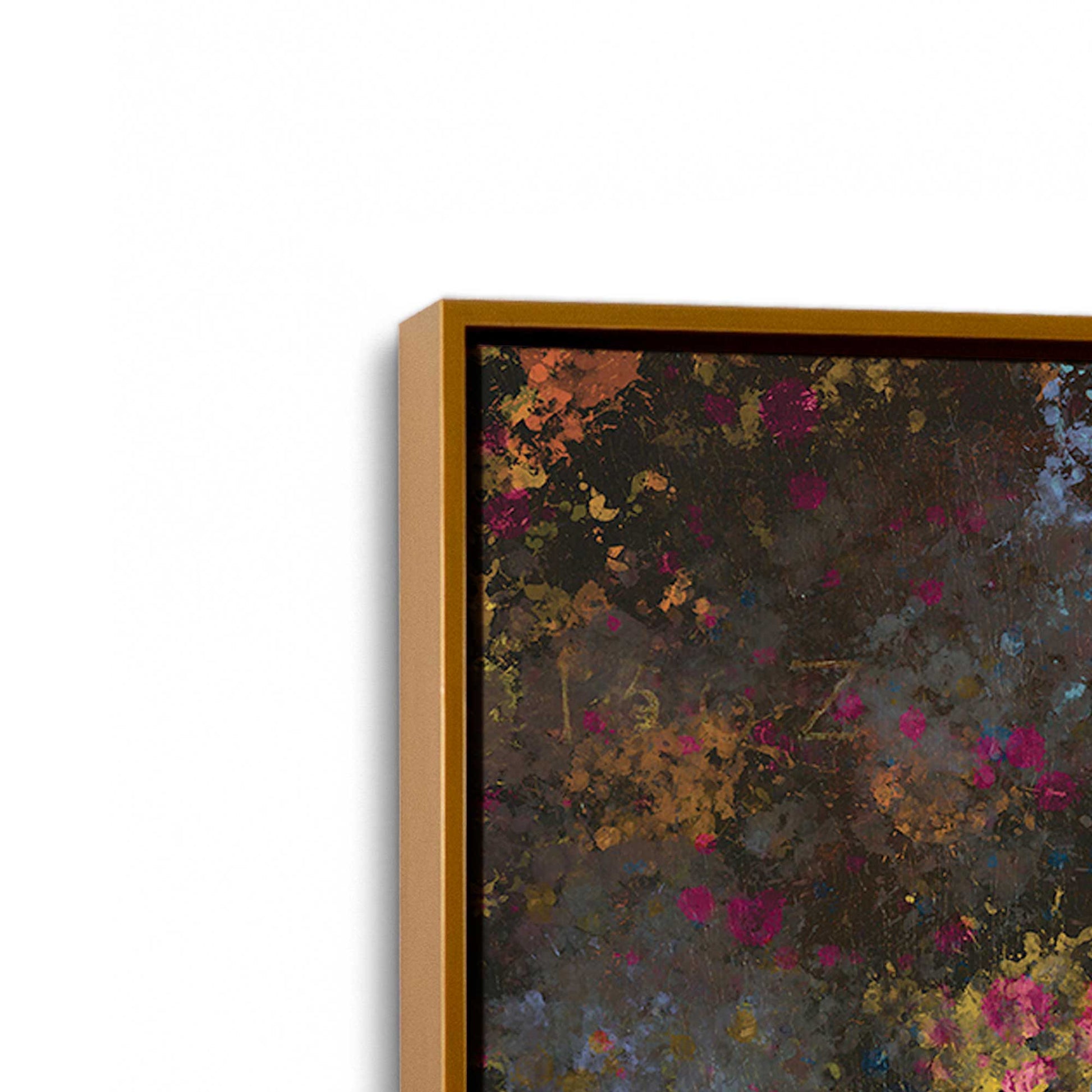 [Color:Polished Gold], Picture of art in a Polished Gold frame at an angle